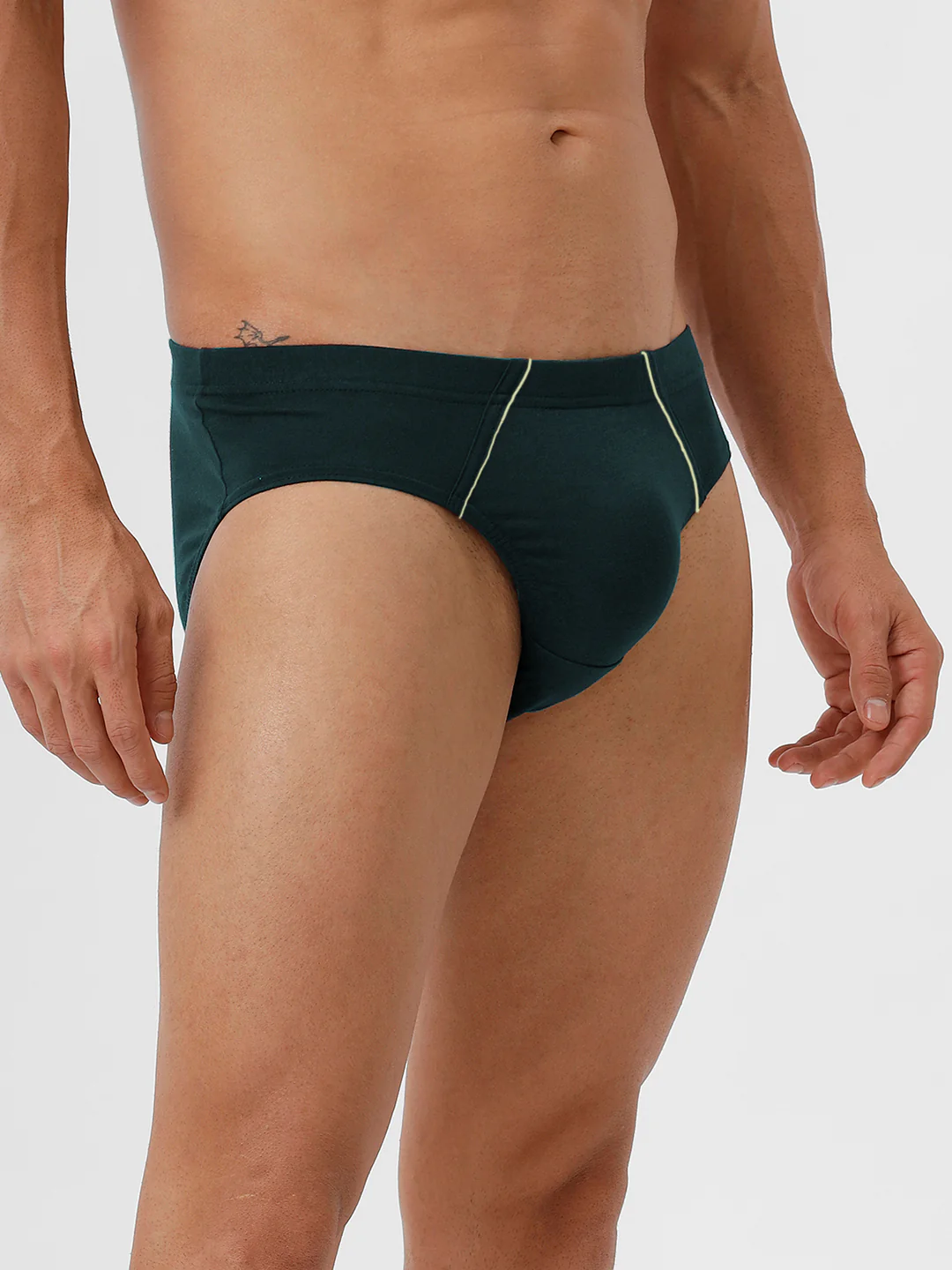 100% Combed Cotton Assorted Colour Inner Elastic Brief Minar Pack of 2 - Image 5