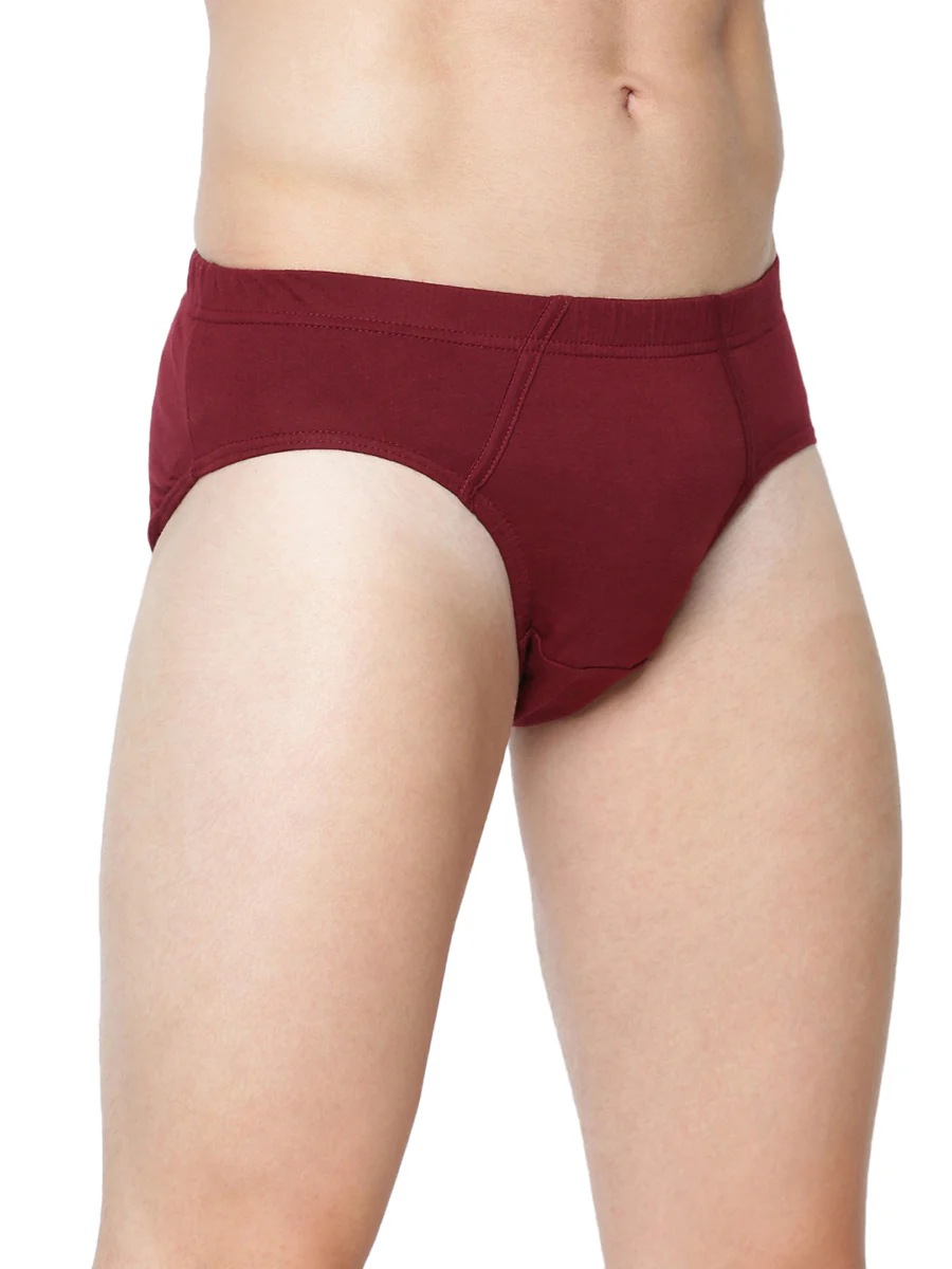100% Combed Cotton Assorted Colour Inner Elastic Brief (Pack of 2) - Image 3