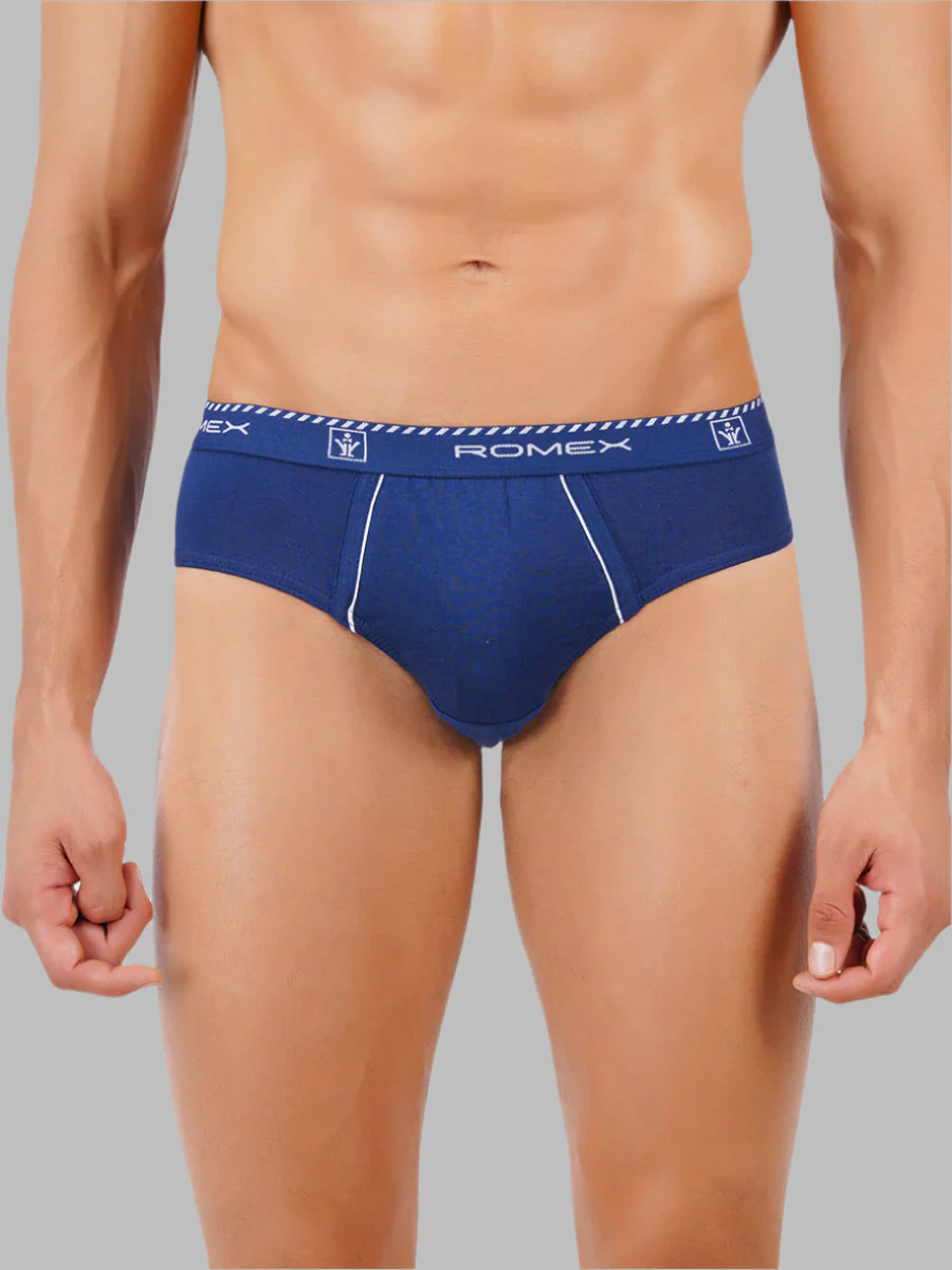 100% Combed Cotton Assorted Colour Outer Elastic Brief Romex (Pack of 2) - Image 2