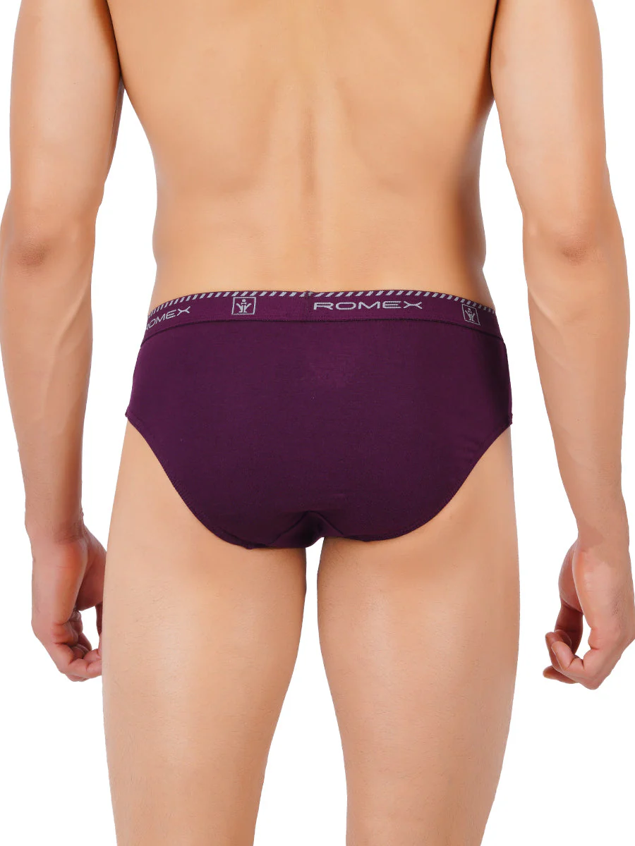 100% Combed Cotton Assorted Colour Outer Elastic Brief Romex (Pack of 2) - Image 4