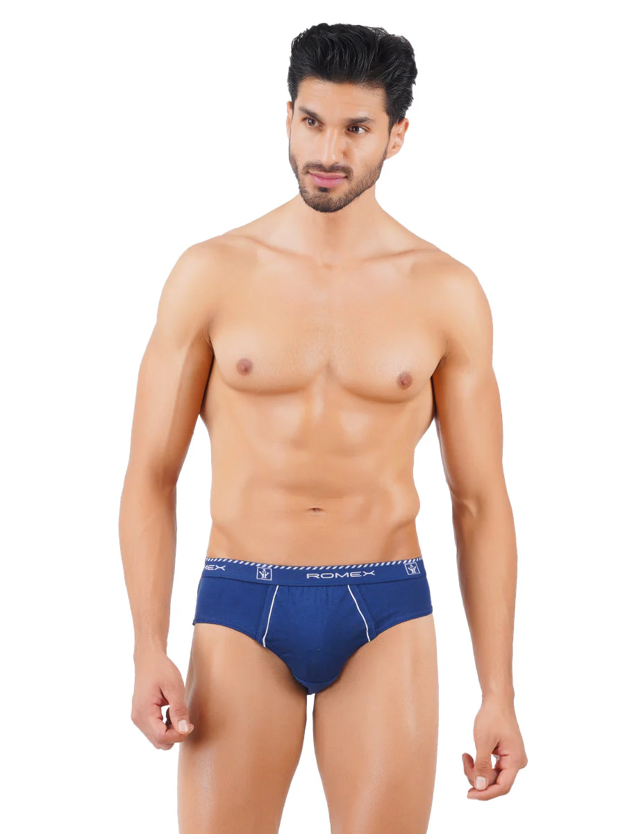 100% Combed Cotton Assorted Colour Outer Elastic Brief Romex (Pack of 4) - Image 6
