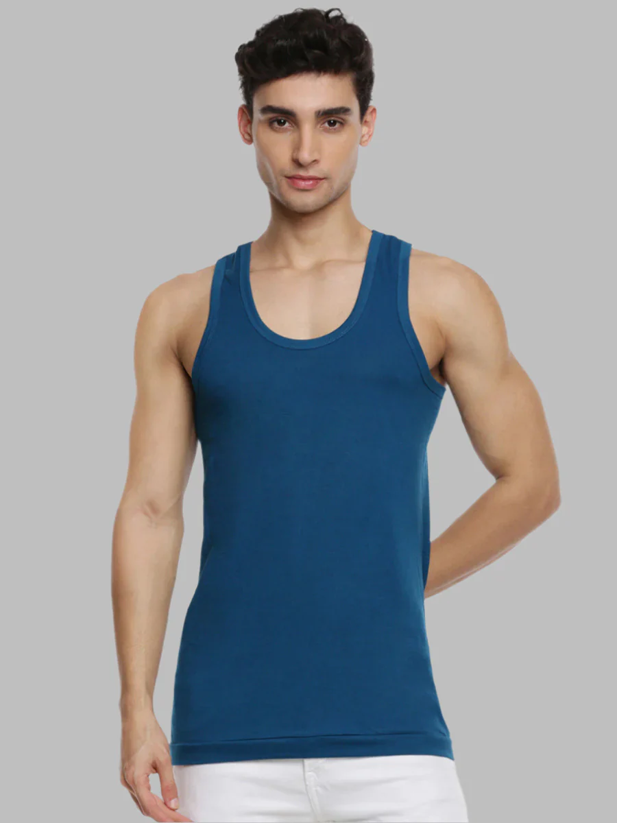 100% Combed Cotton Assorted Colour Vest RN Sukra (Pack of 2)