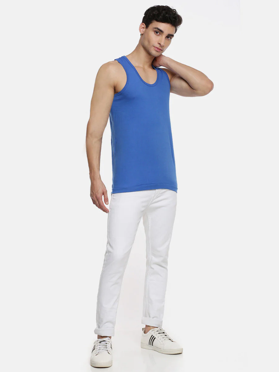 100% Combed Cotton Assorted Colour Vest RN Sukra (Pack of 2) - Image 10