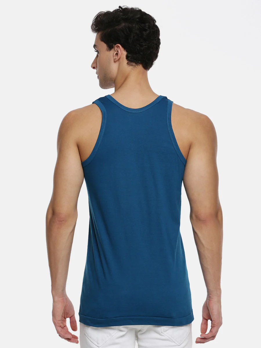 100% Combed Cotton Assorted Colour Vest RN Sukra (Pack of 2) - Image 5