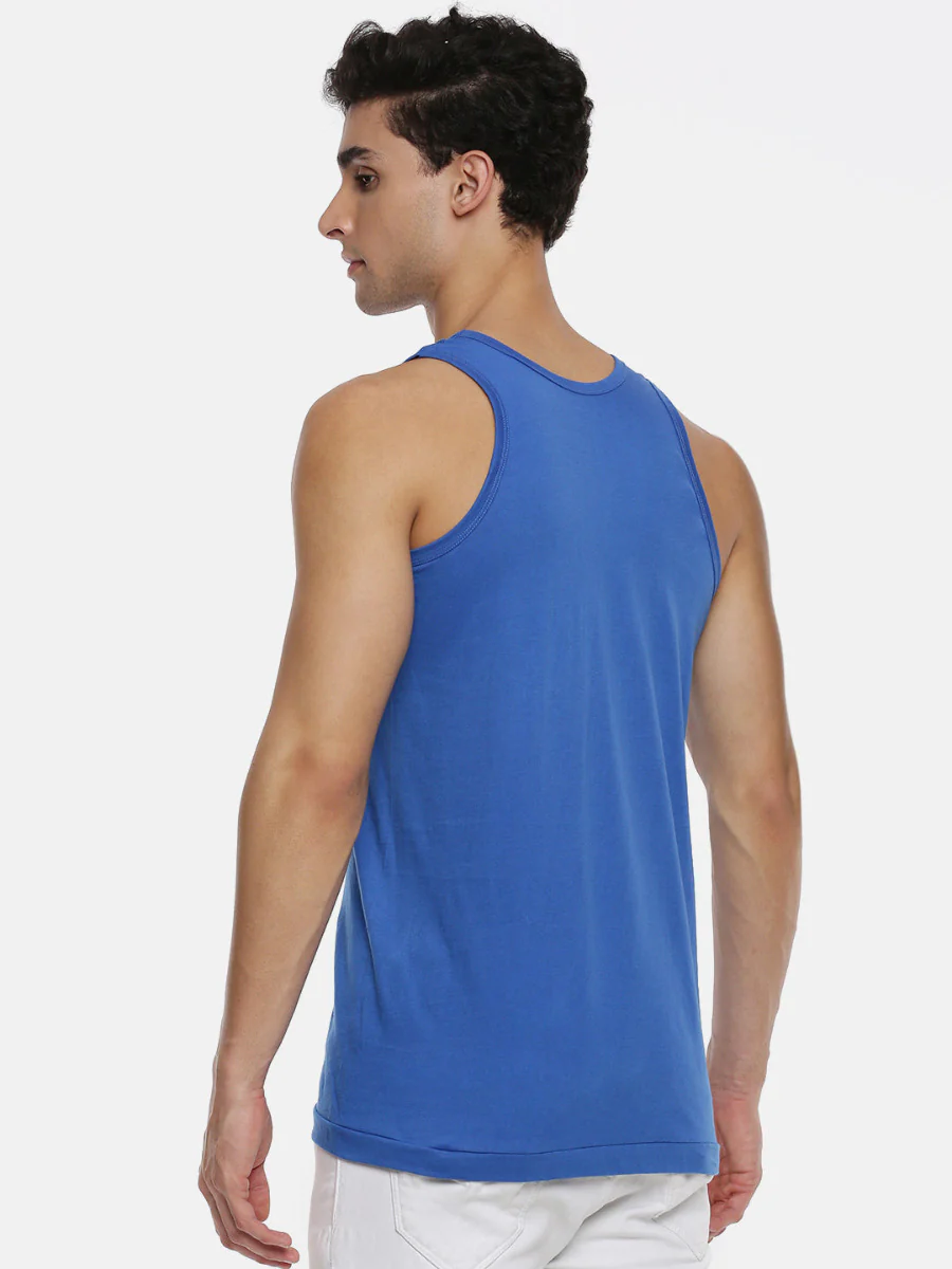 100% Combed Cotton Assorted Colour Vest RN Sukra (Pack of 2) - Image 6