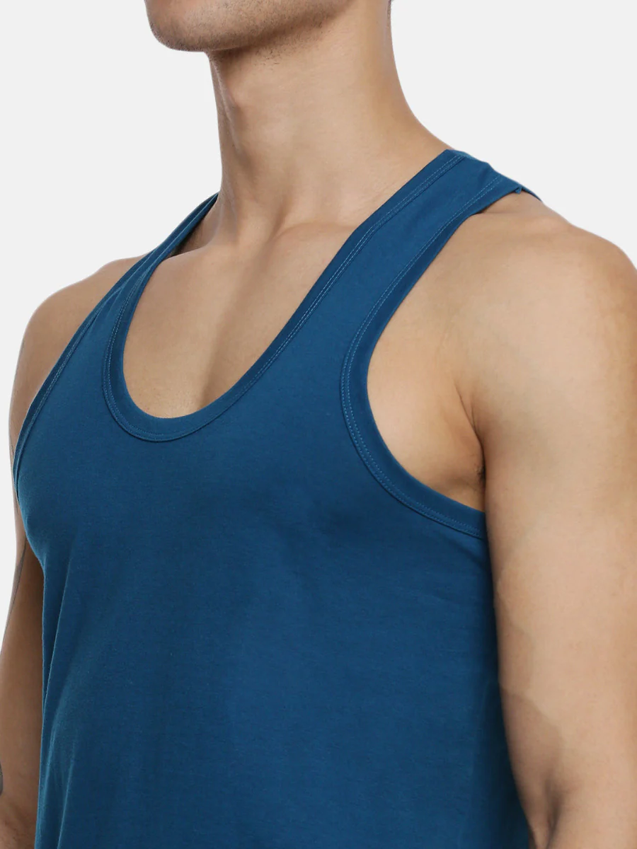 100% Combed Cotton Assorted Colour Vest RN Sukra (Pack of 2) - Image 7