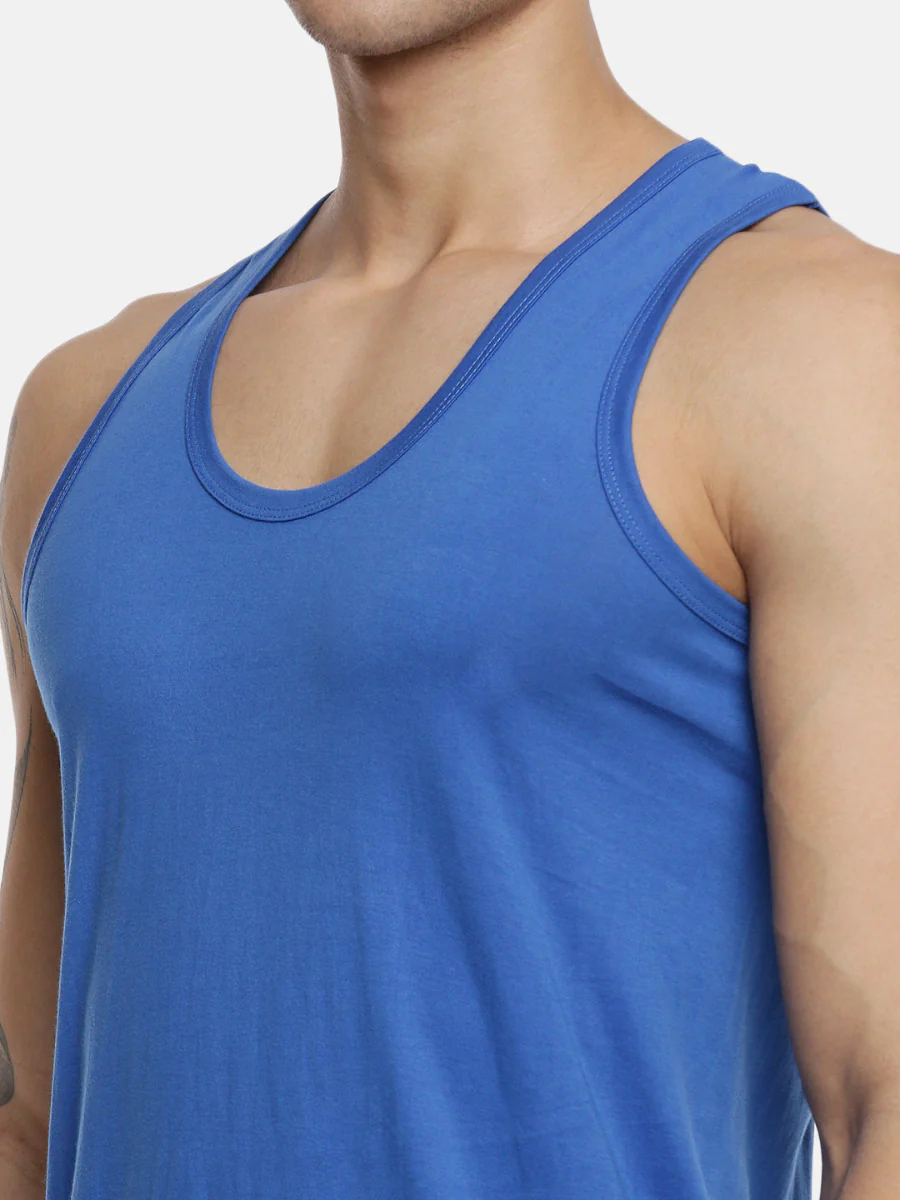100% Combed Cotton Assorted Colour Vest RN Sukra (Pack of 2) - Image 8