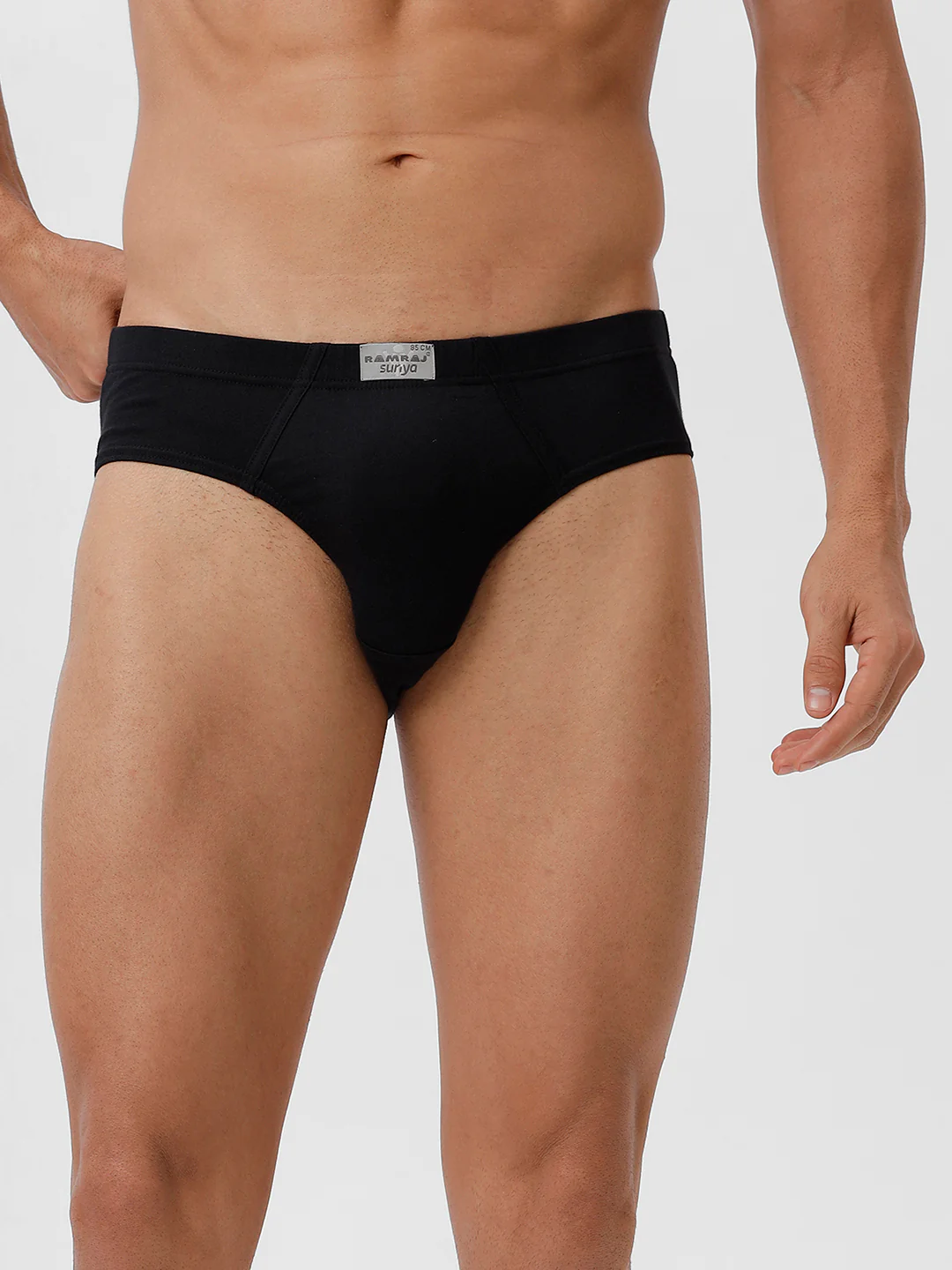 100% Combed Cotton Black Inner Elastic Brief Suriya (Pack of 2) - Image 2