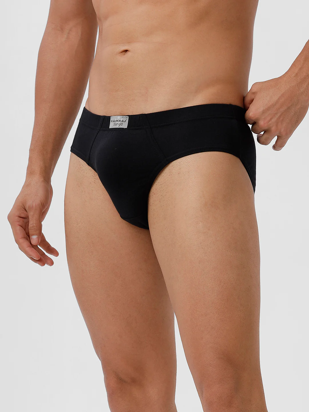 100% Combed Cotton Black Inner Elastic Brief Suriya (Pack of 2) - Image 3