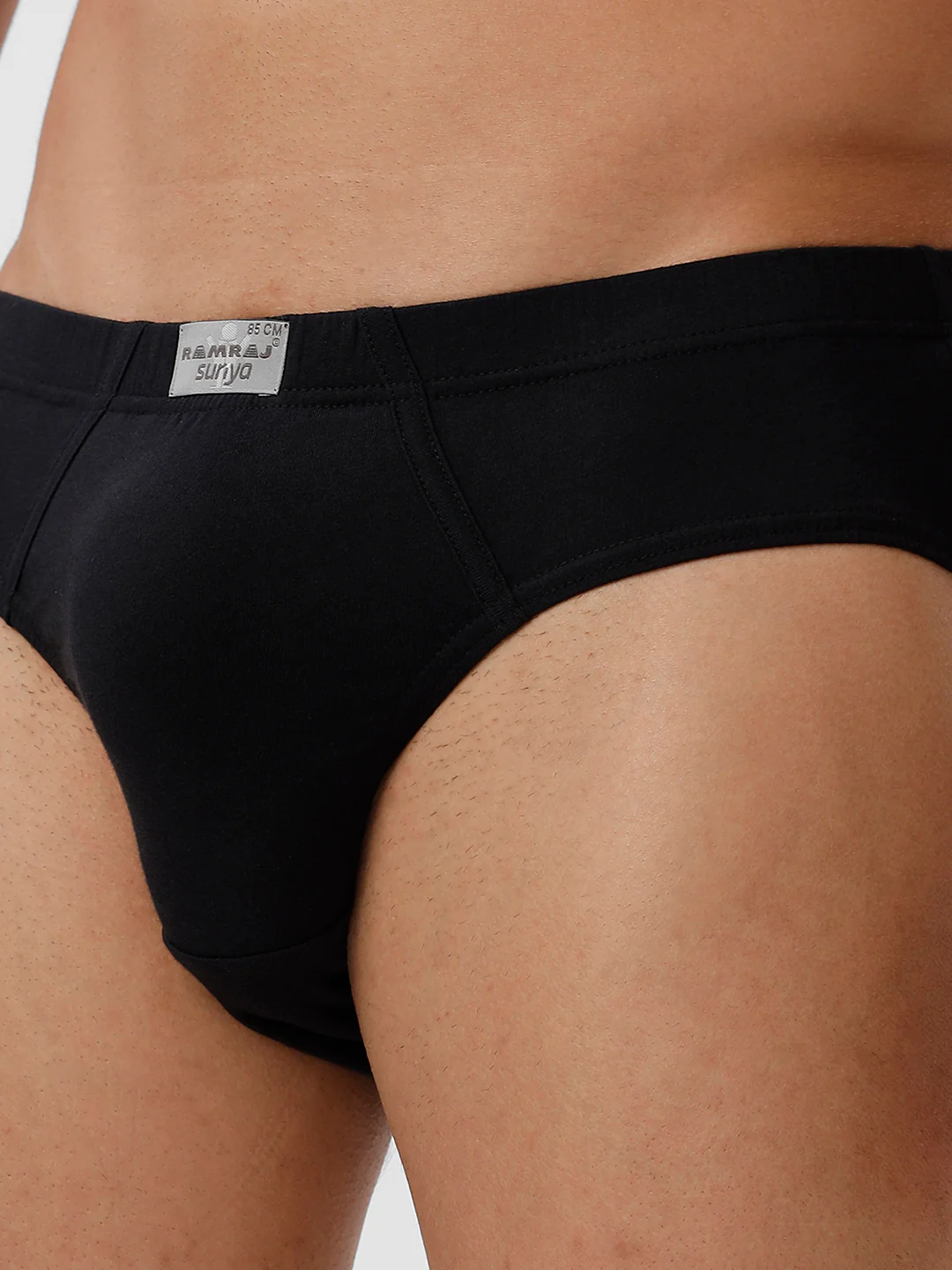 100% Combed Cotton Black Inner Elastic Brief Suriya (Pack of 2) - Image 6