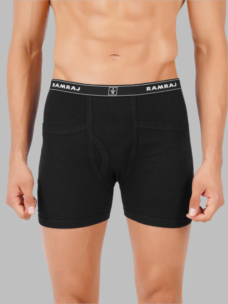 100% Combed Cotton Black Pocket Trunk Plus Size Softex (Pack of 2) - Image 2