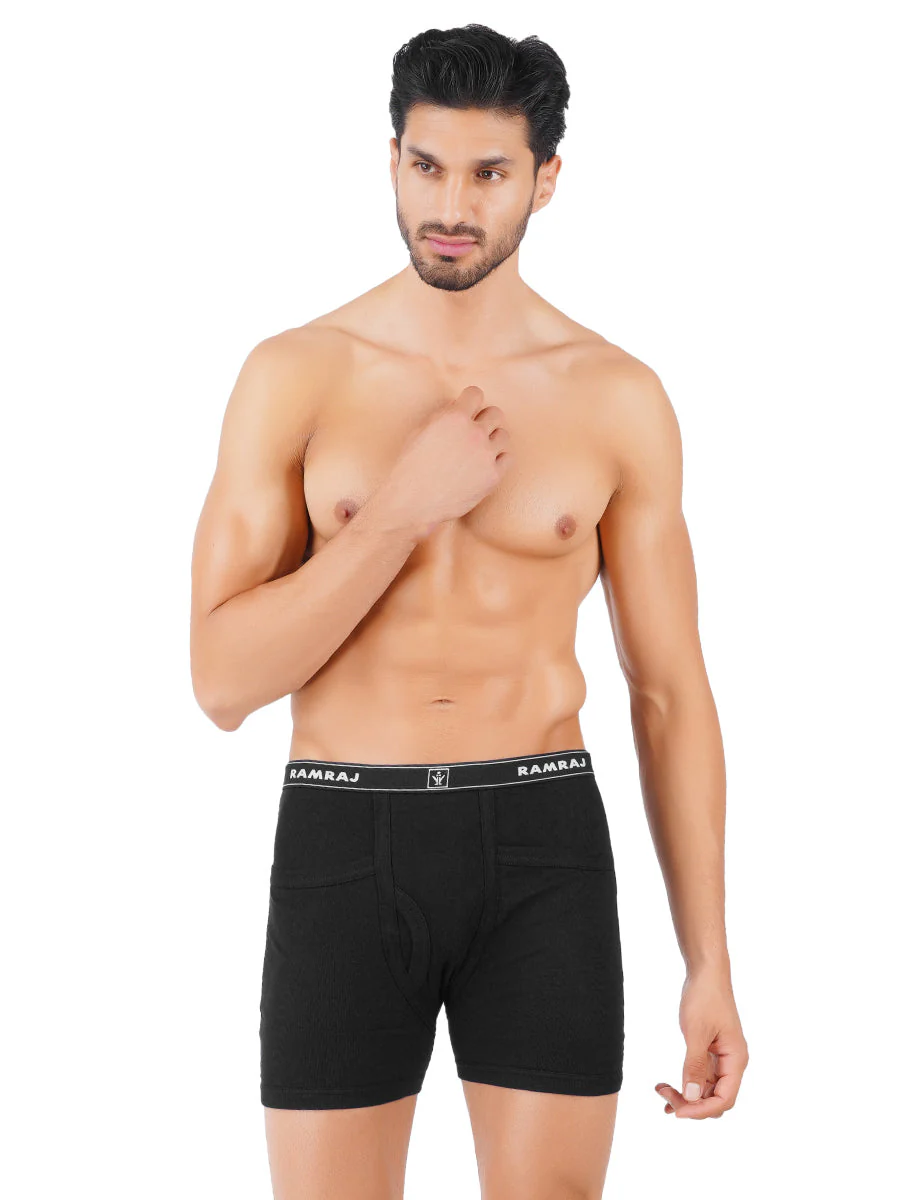 100% Combed Cotton Black Pocket Trunk Softex (Pack of 2) - Image 4