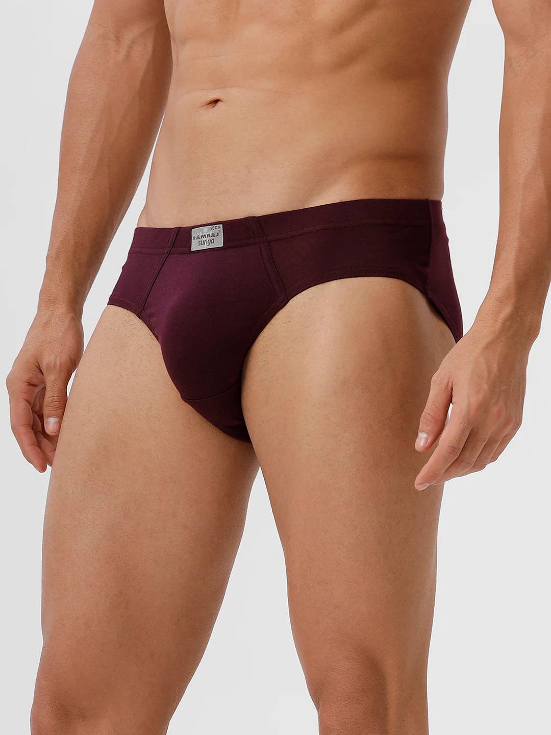 100% Combed Cotton Briefs Inner Elastic 2 Pcs Combo GreyMelange and GrapeWine Suriya - Image 4