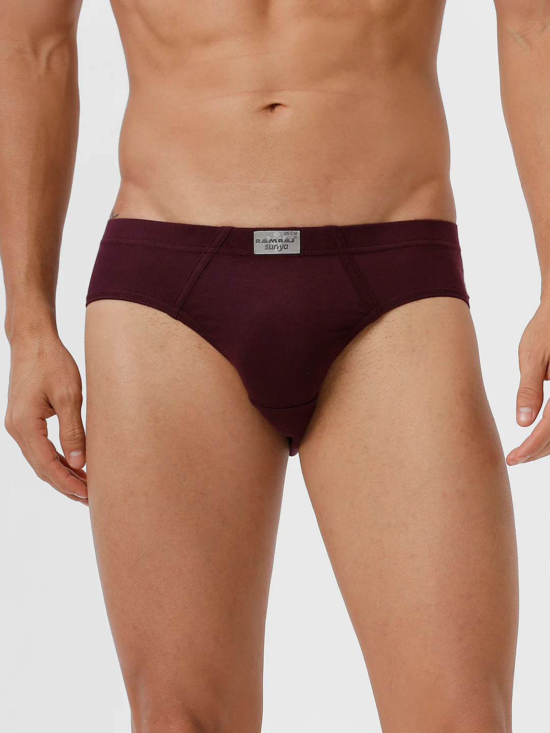 100% Combed Cotton Briefs Suriya Inner Elastic GrapeWine Pack of 2 - Image 2