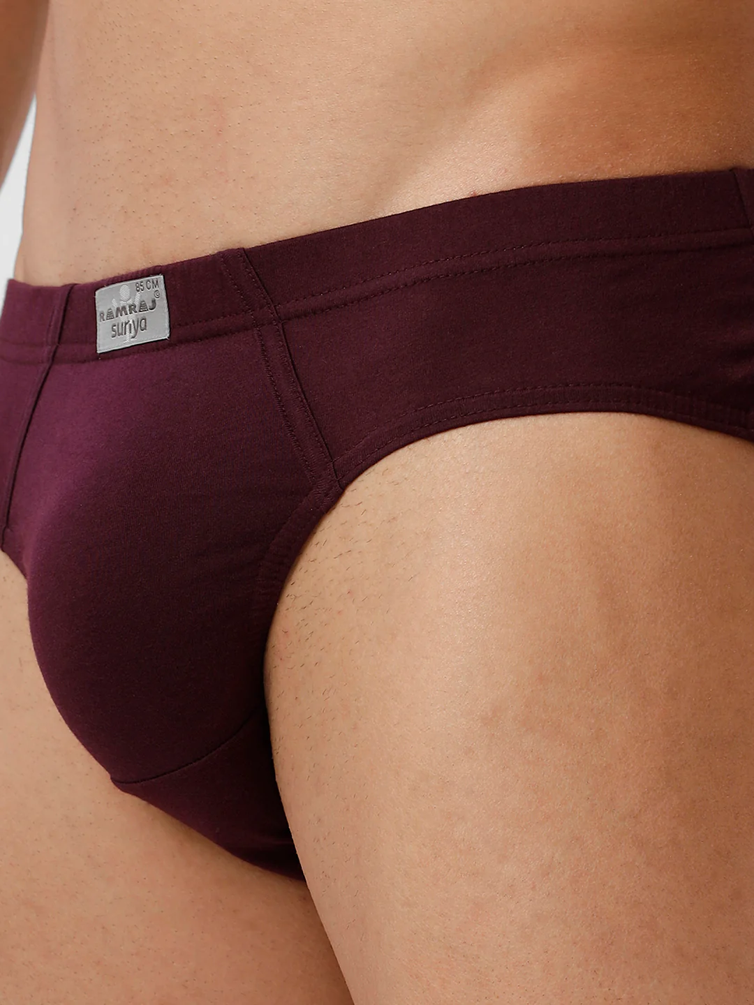 100% Combed Cotton Briefs Suriya Inner Elastic GrapeWine Pack of 2 - Image 3
