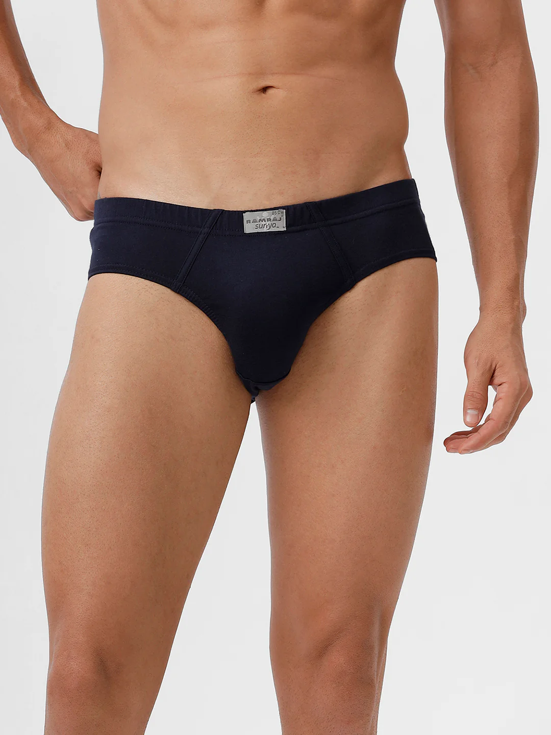 100% Combed Cotton Briefs Suriya Inner Elastic Navy Pack of 2 - Image 2