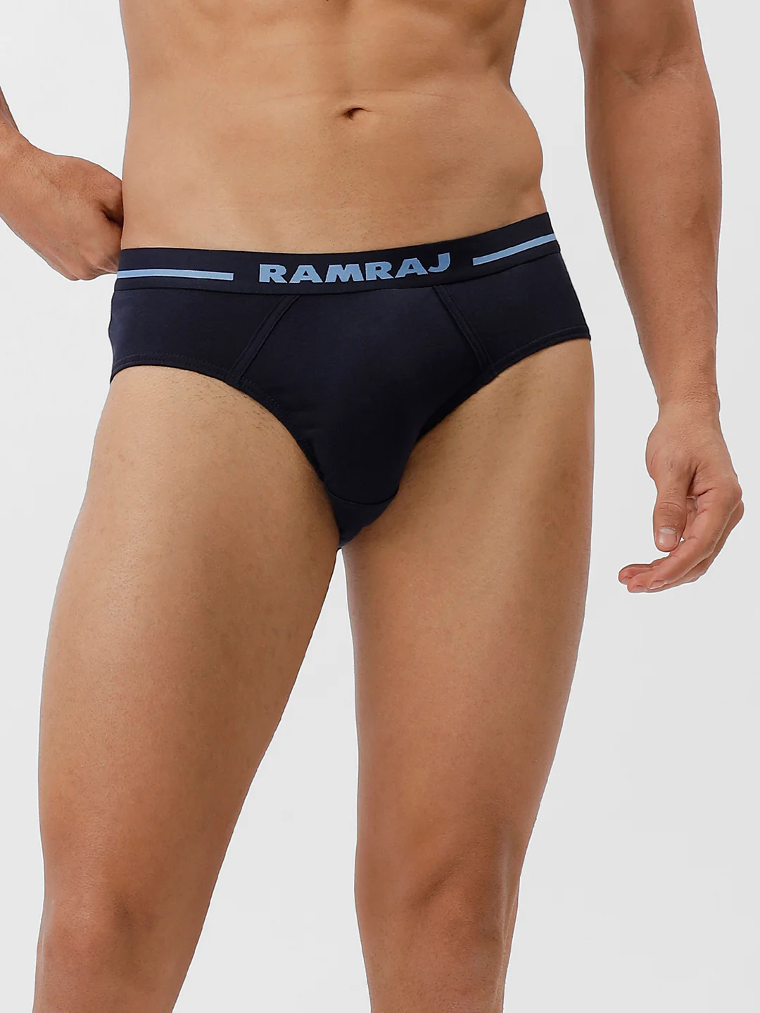 100% Combed Cotton Briefs Suriya Outer Elastic Navy Pack of 2 - Image 2