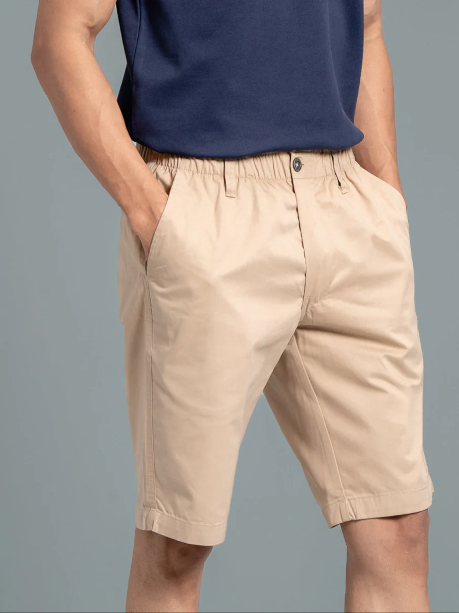 100% Combed Cotton Golf Boxer Shorts Beige GS3