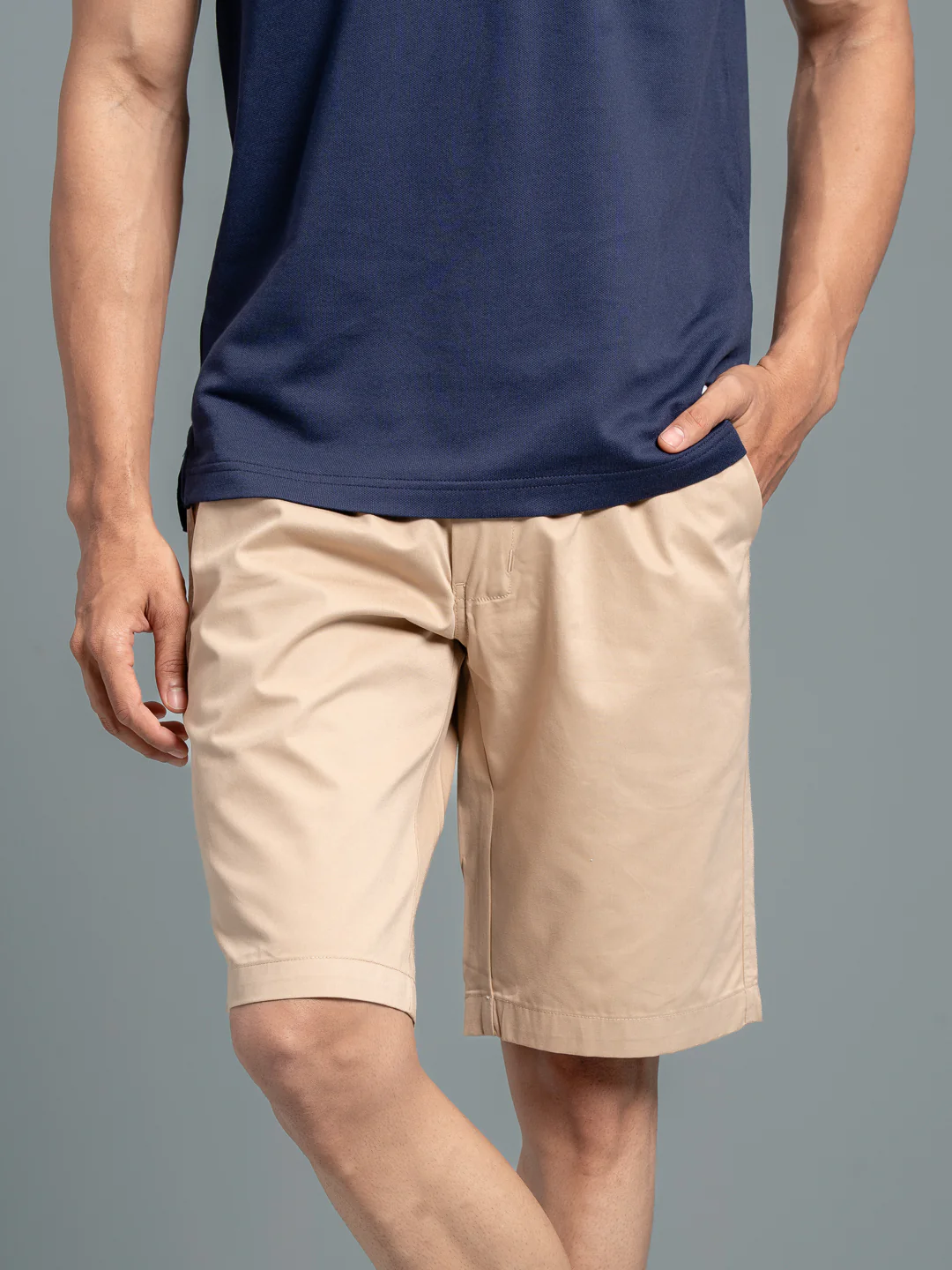 100% Combed Cotton Golf Boxer Shorts Beige GS3 - Image 4