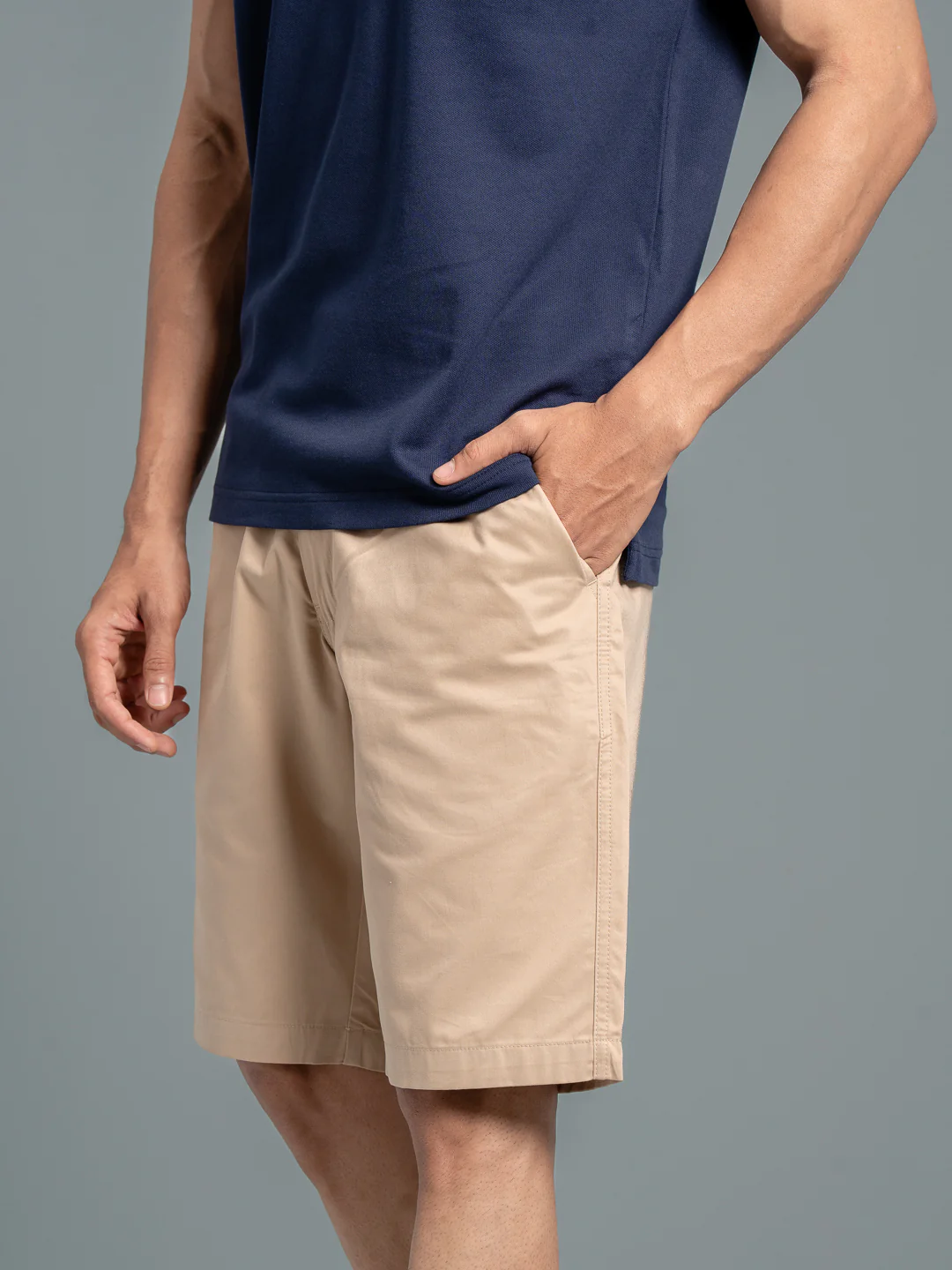 100% Combed Cotton Golf Boxer Shorts Beige GS3 - Image 5