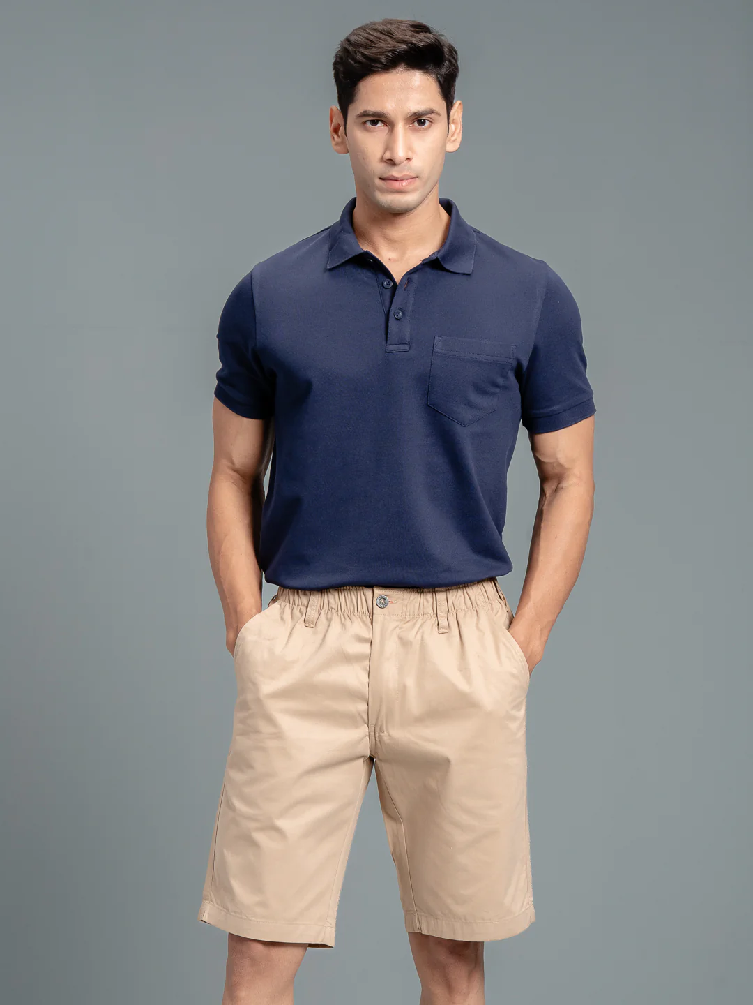100% Combed Cotton Golf Boxer Shorts Beige GS3 - Image 6