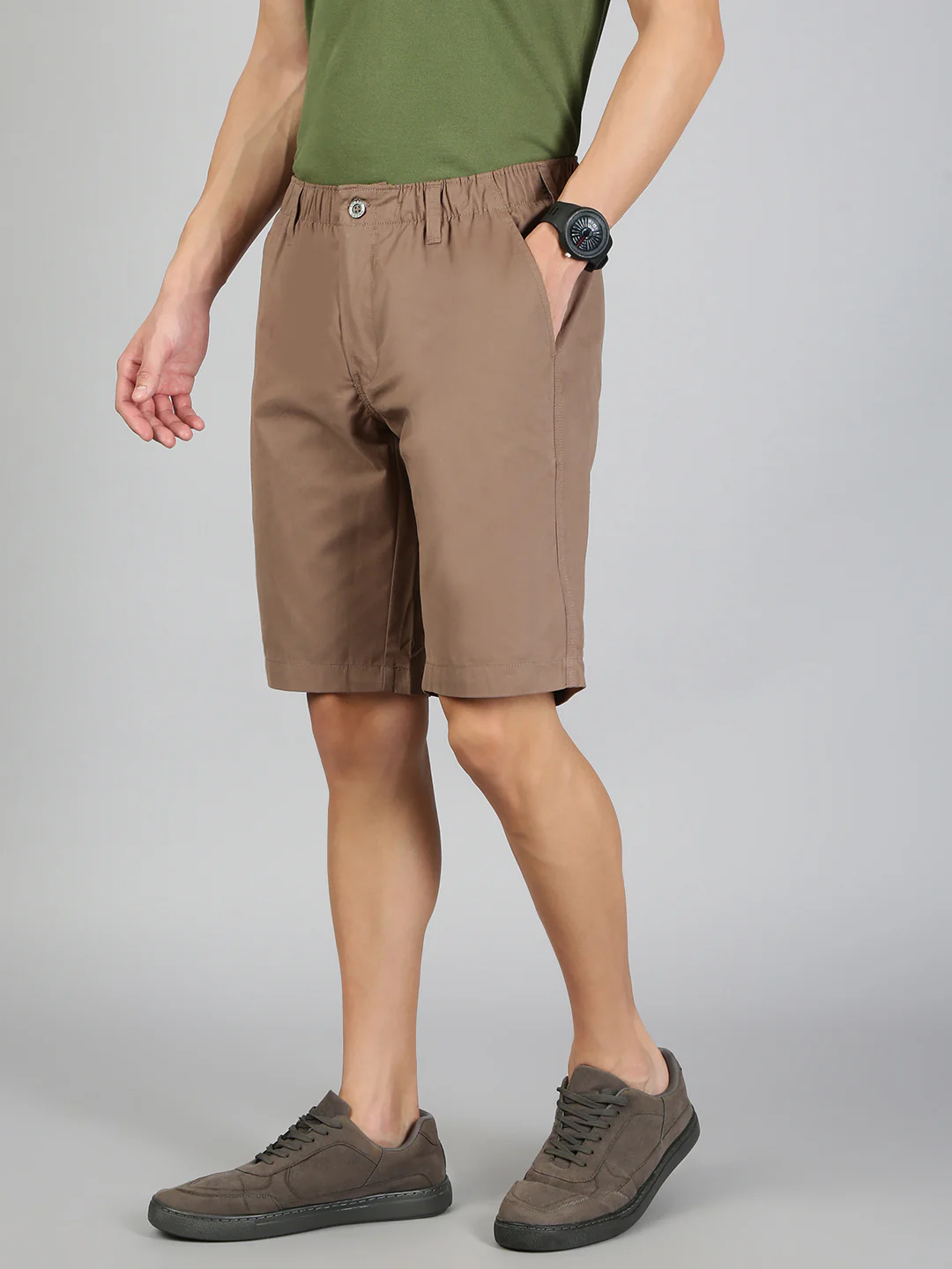 100% Combed Cotton Golf Boxer Shorts Dark Kakki GS7 - Image 6