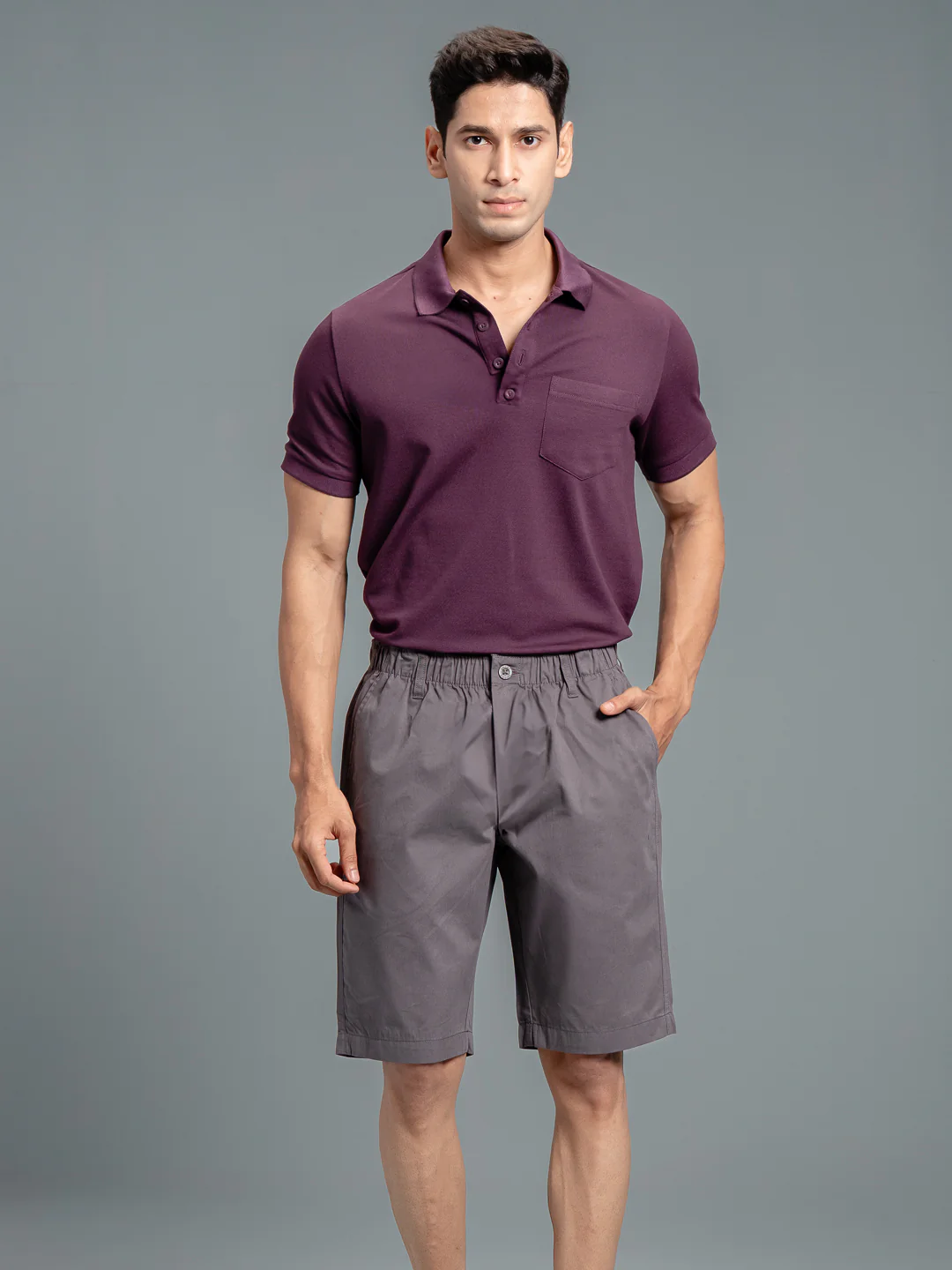 100% Combed Cotton Golf Boxer Shorts Grey GS5 - Image 2