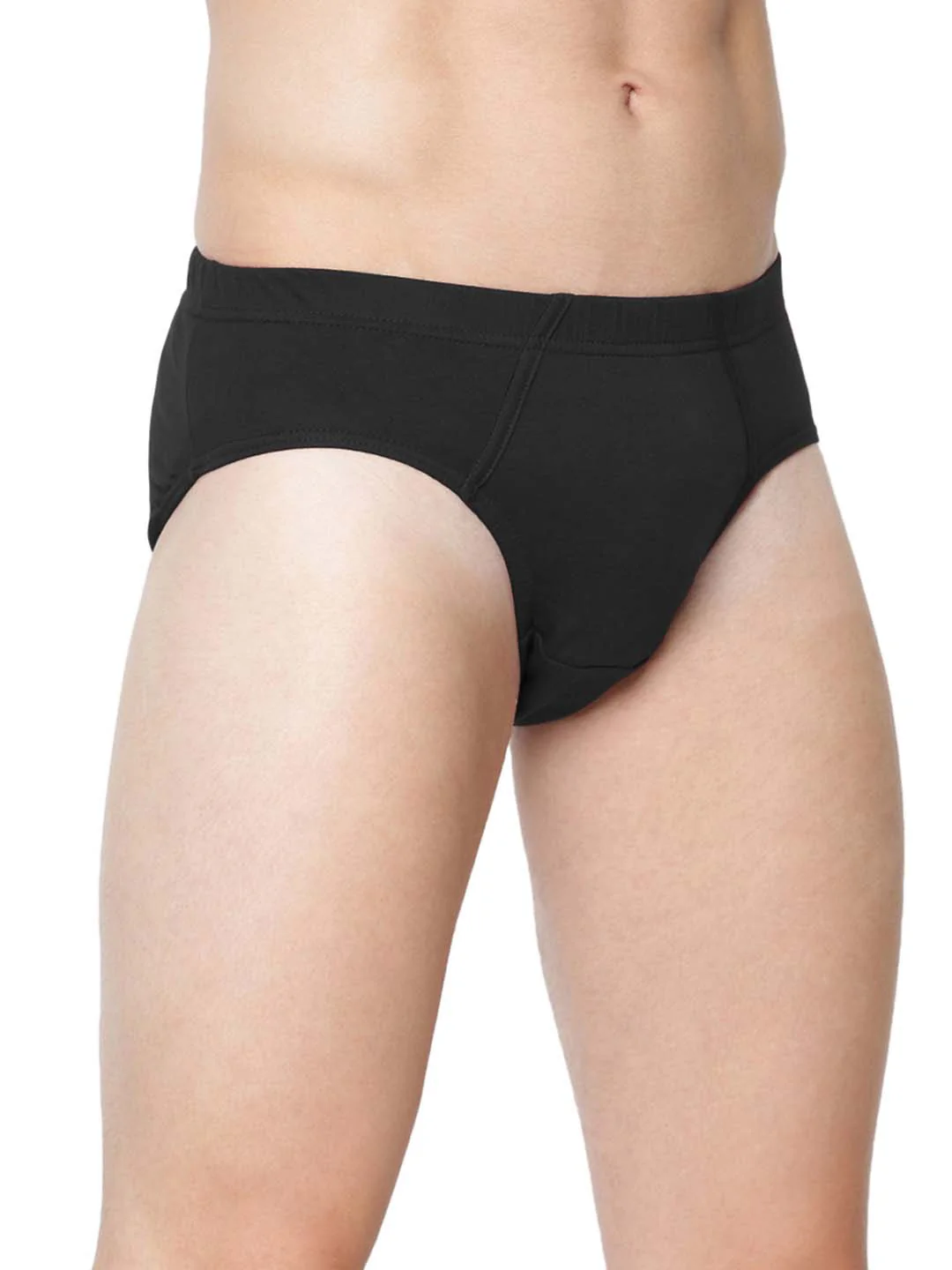 100% Combed Cotton Inner Elastic Black & White Briefs Suriya (2Pcs Pack) - Image 4
