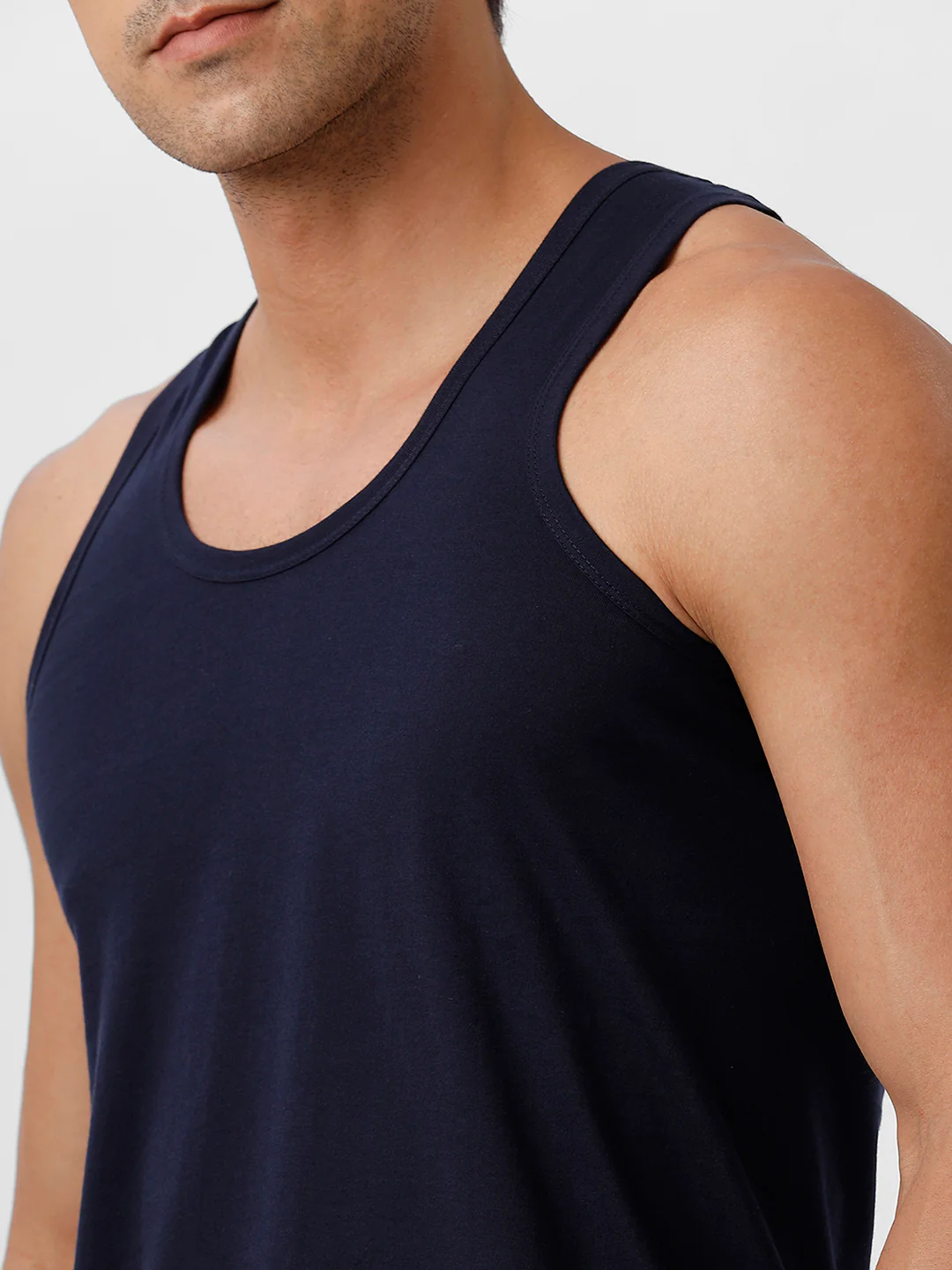 100% Combed Cotton Navy Vest RN Sukra (Pack of 2) - Image 6