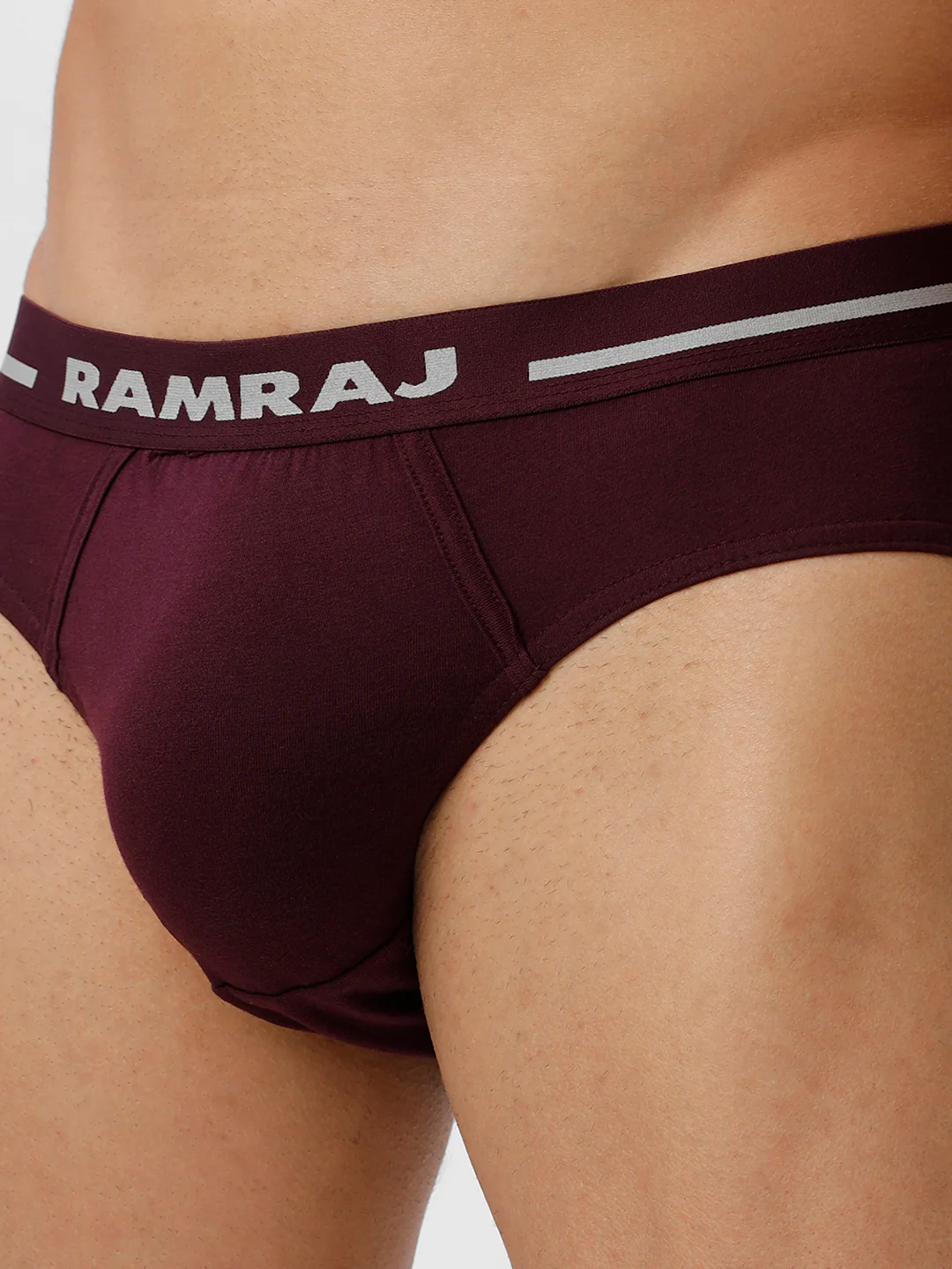 100% Combed Cotton Plus Size Briefs Suriya OE GrapeWine Pack of 2 - Image 3
