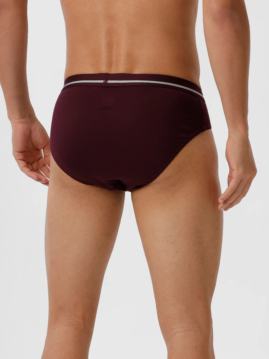 100% Combed Cotton Plus Size Briefs Suriya OE GrapeWine Pack of 2 - Image 4