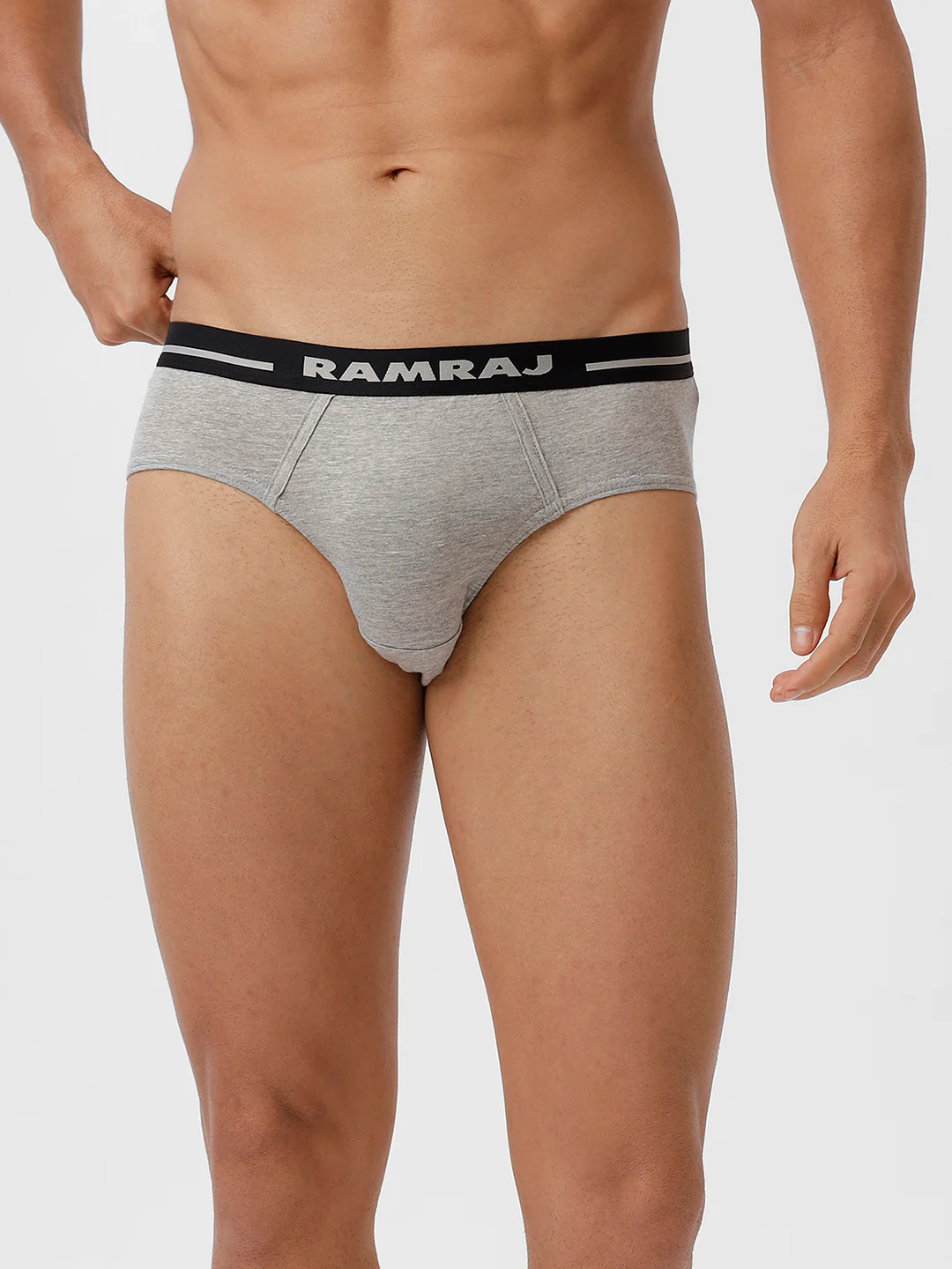 100% Combed Cotton Plus Size Briefs Suriya OE GreyMelange Pack of 2 - Image 2