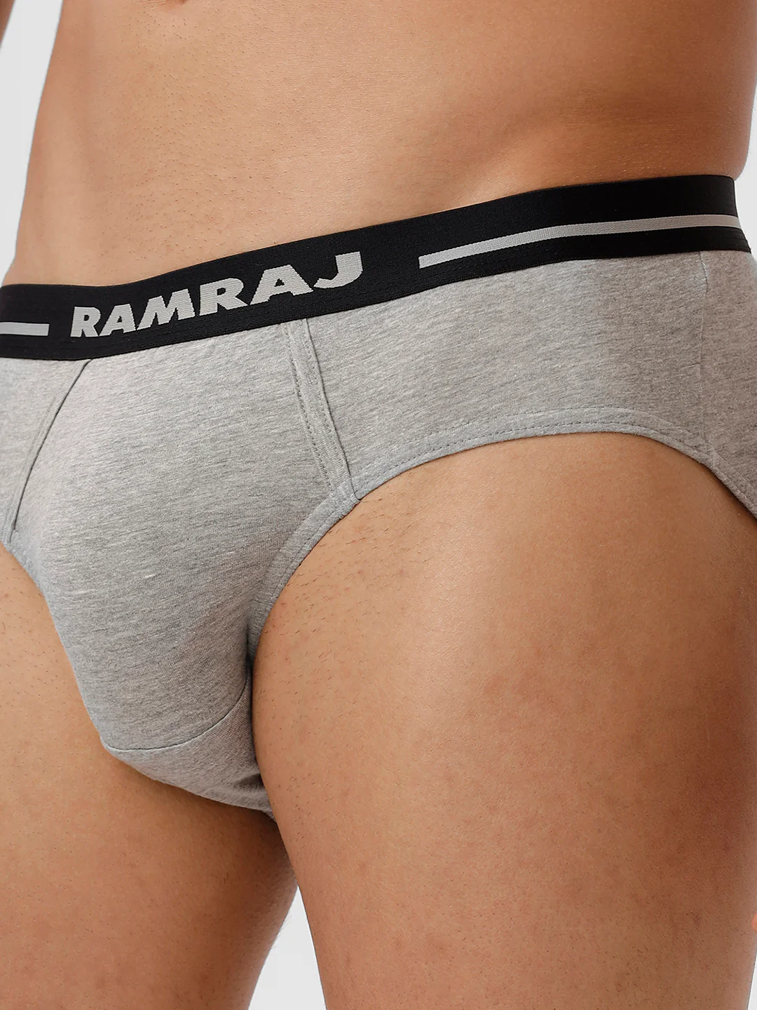 100% Combed Cotton Plus Size Briefs Suriya OE GreyMelange Pack of 2 - Image 3
