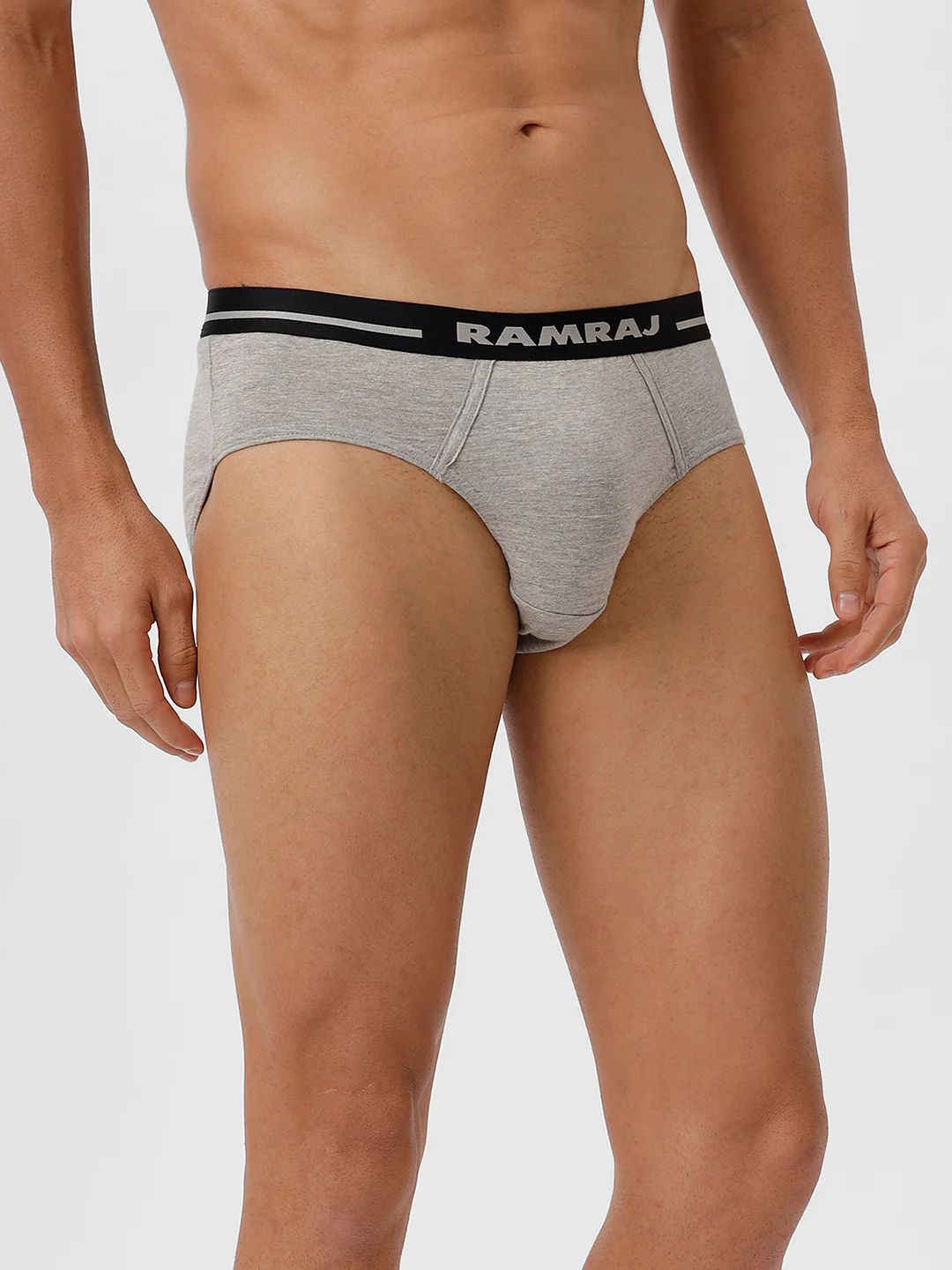 100% Combed Cotton Plus Size Briefs Suriya OE GreyMelange Pack of 2 - Image 5