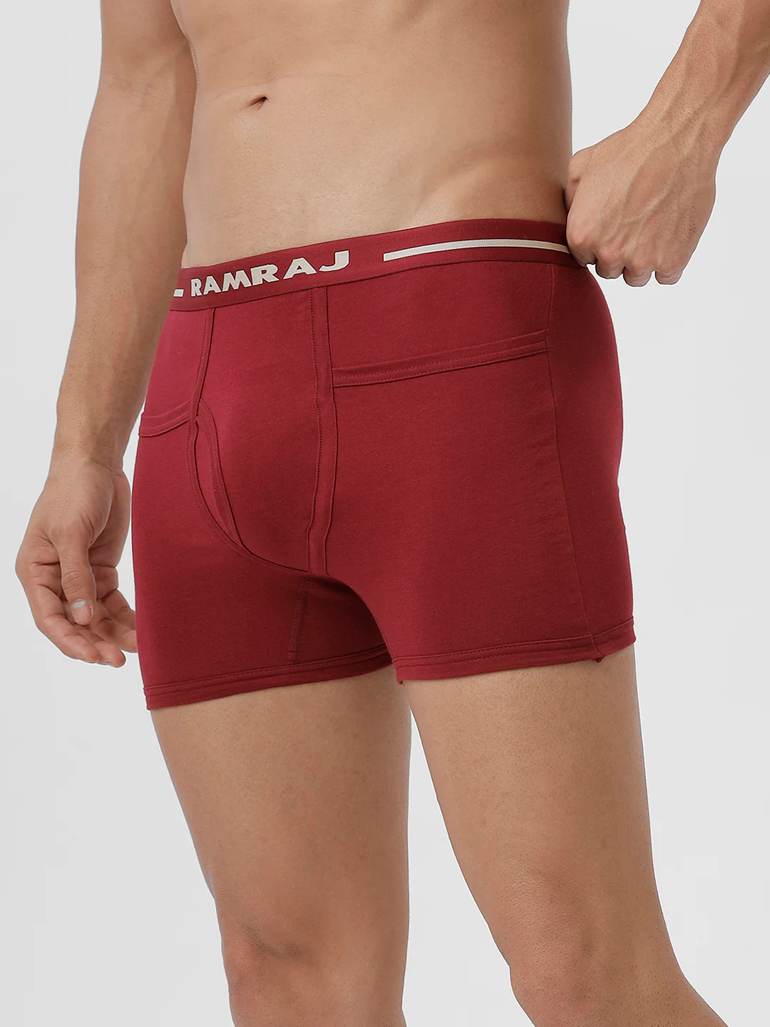 100% Combed Cotton Plus Size Pocket Trunks Target Cherry Pack of 2 - Image 3