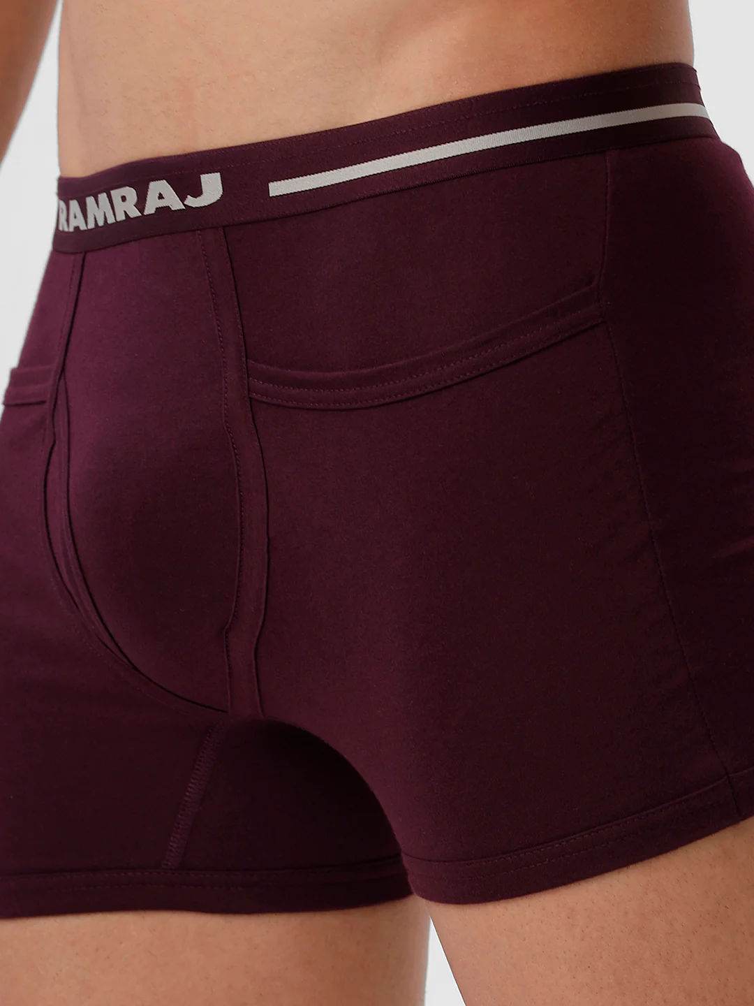 100% Combed Cotton Plus Size Pocket Trunks Target GrapeWine Pack of 2 - Image 3