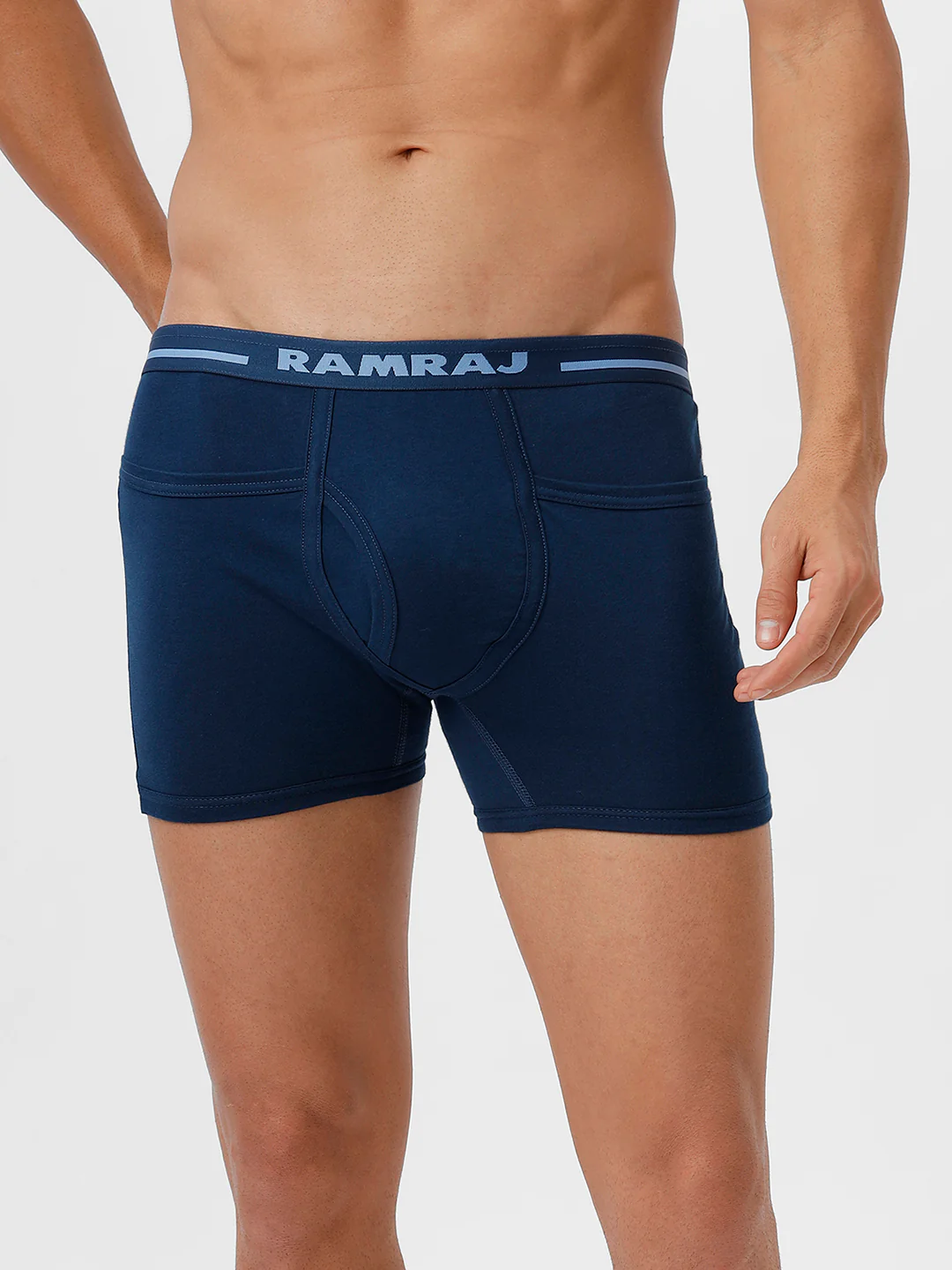 100% Combed Cotton Plus Size Pocket Trunks Target SPBlue Pack of 2 - Image 2
