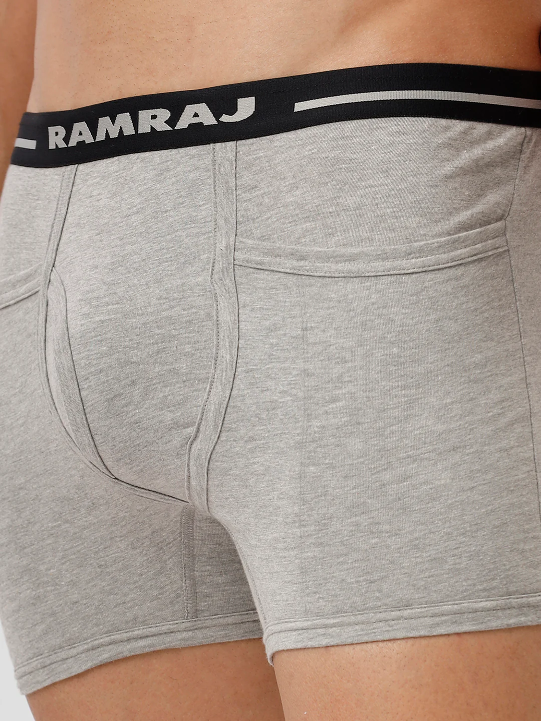 100% Combed Cotton Pocket Trunks Target GreyMelange Pack of 2 - Image 4