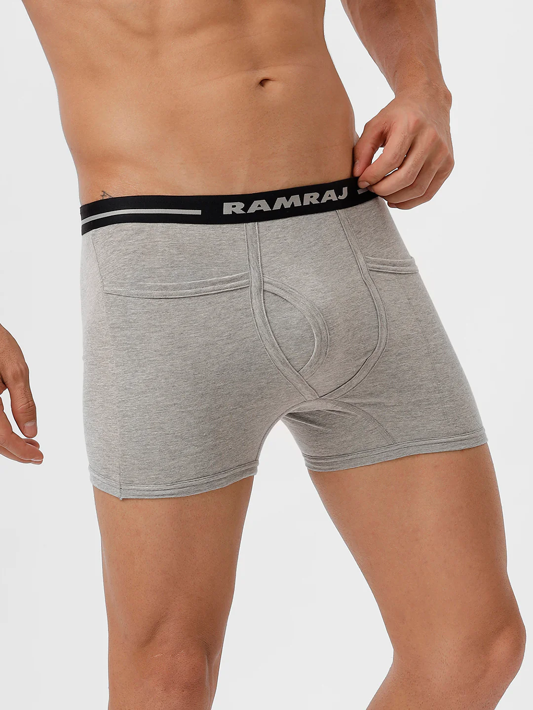100% Combed Cotton Pocket Trunks Target GreyMelange Pack of 2 - Image 5