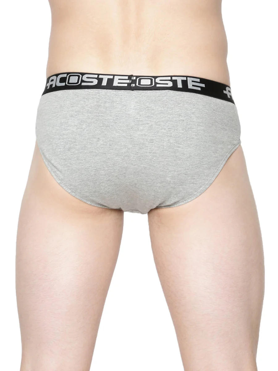 100% Combed Cotton Rib Assorted Colour Outer Elastic Brief Acoste 1015 (Pack of 2) - Image 4
