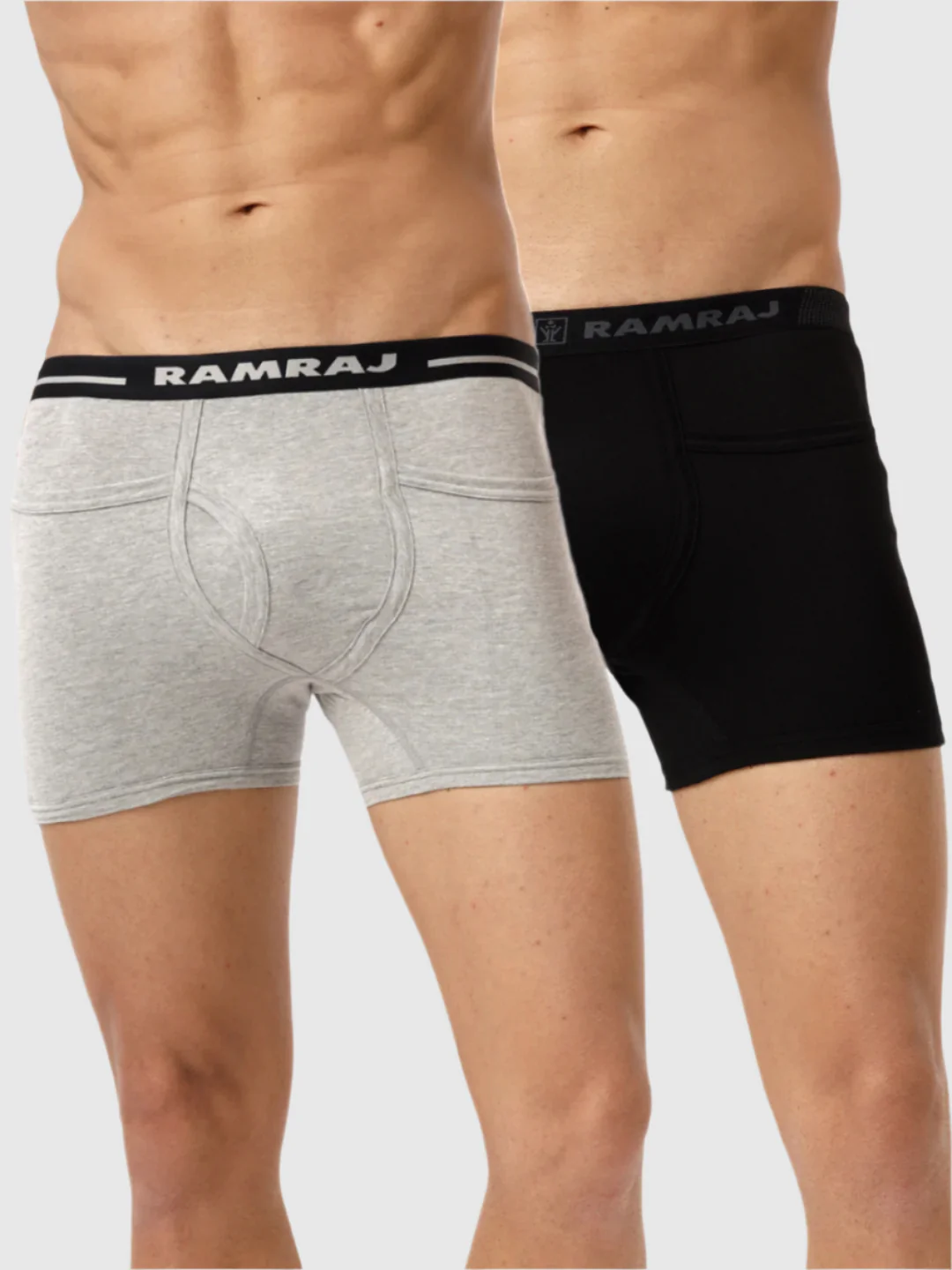 100% Combed Cotton Trunks 2 Pcs Combo Black and GreyMelange Target