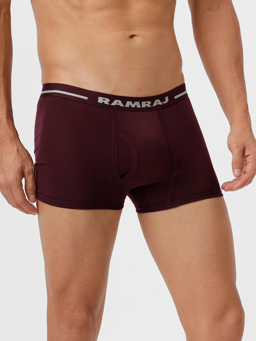 100% Combed Cotton Trunks 2 Pcs Combo GreyMelange and GrapeWine Vintrack - Image 2