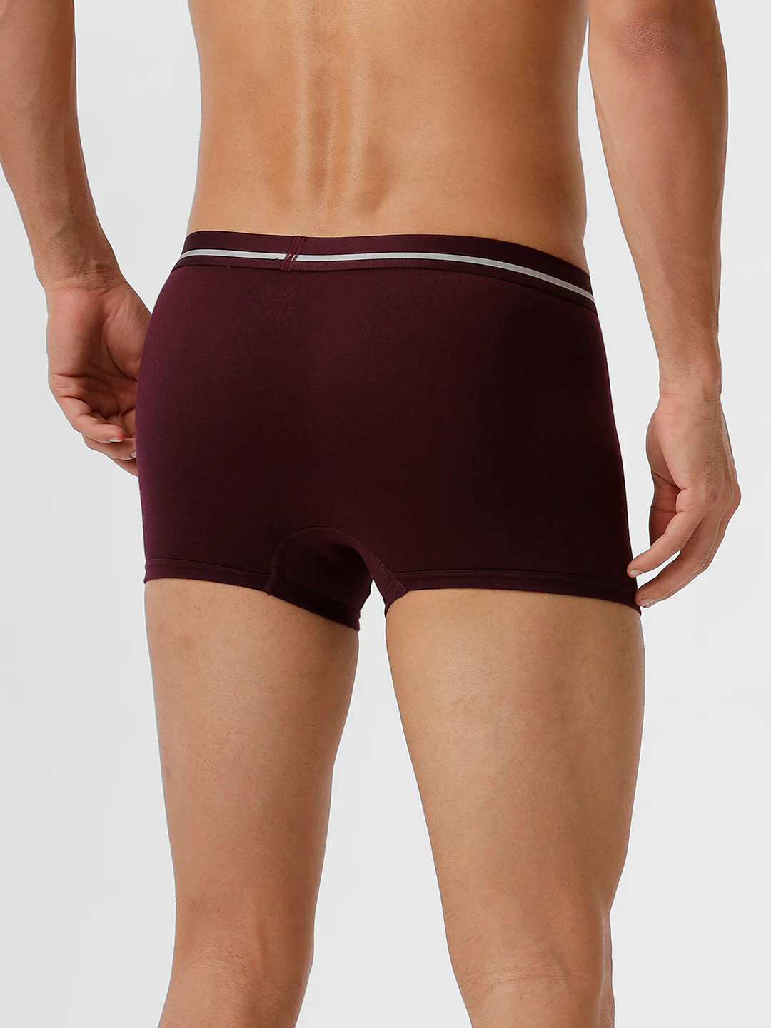 100% Combed Cotton Trunks 2 Pcs Combo GreyMelange and GrapeWine Vintrack - Image 6