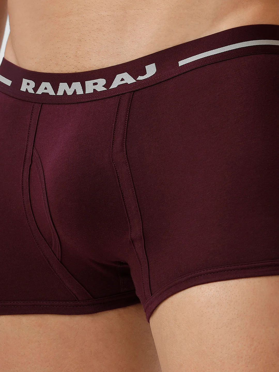 100% Combed Cotton Trunks 2 Pcs Combo GreyMelange and GrapeWine Vintrack - Image 8