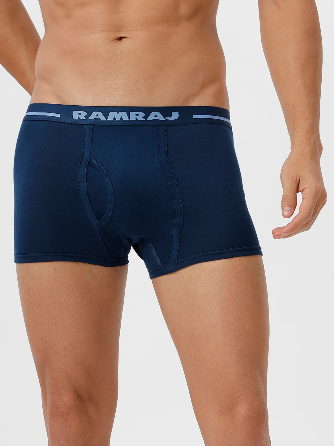 100% Combed Cotton Trunks 2 Pcs Combo GreyMelange and SPBlue Vintrack - Image 2