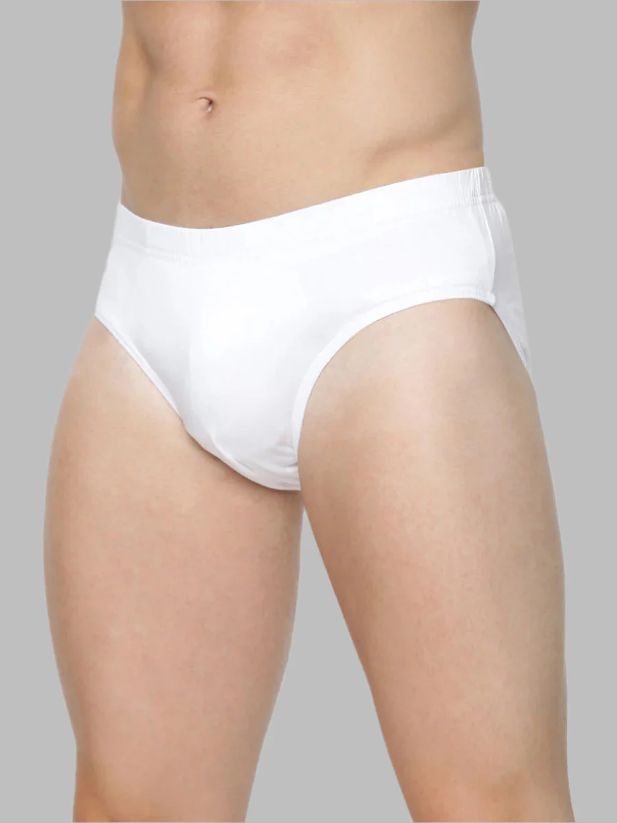 100% Combed Cotton White Inner Elastic Brief Merc (Pack of 2) - Image 3