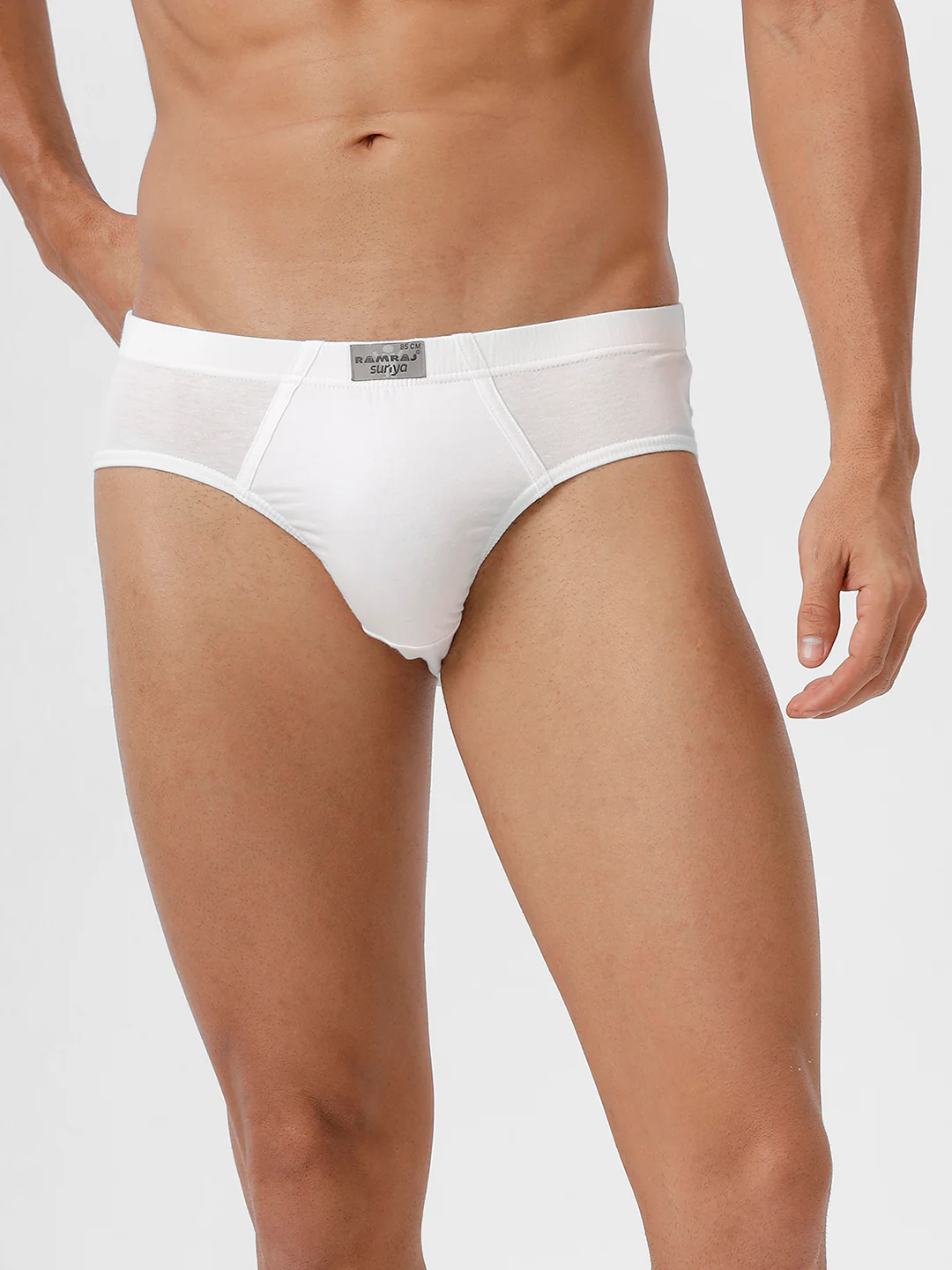 100% Combed Cotton White Inner Elastic Brief Suriya (Pack of 2) - Image 2