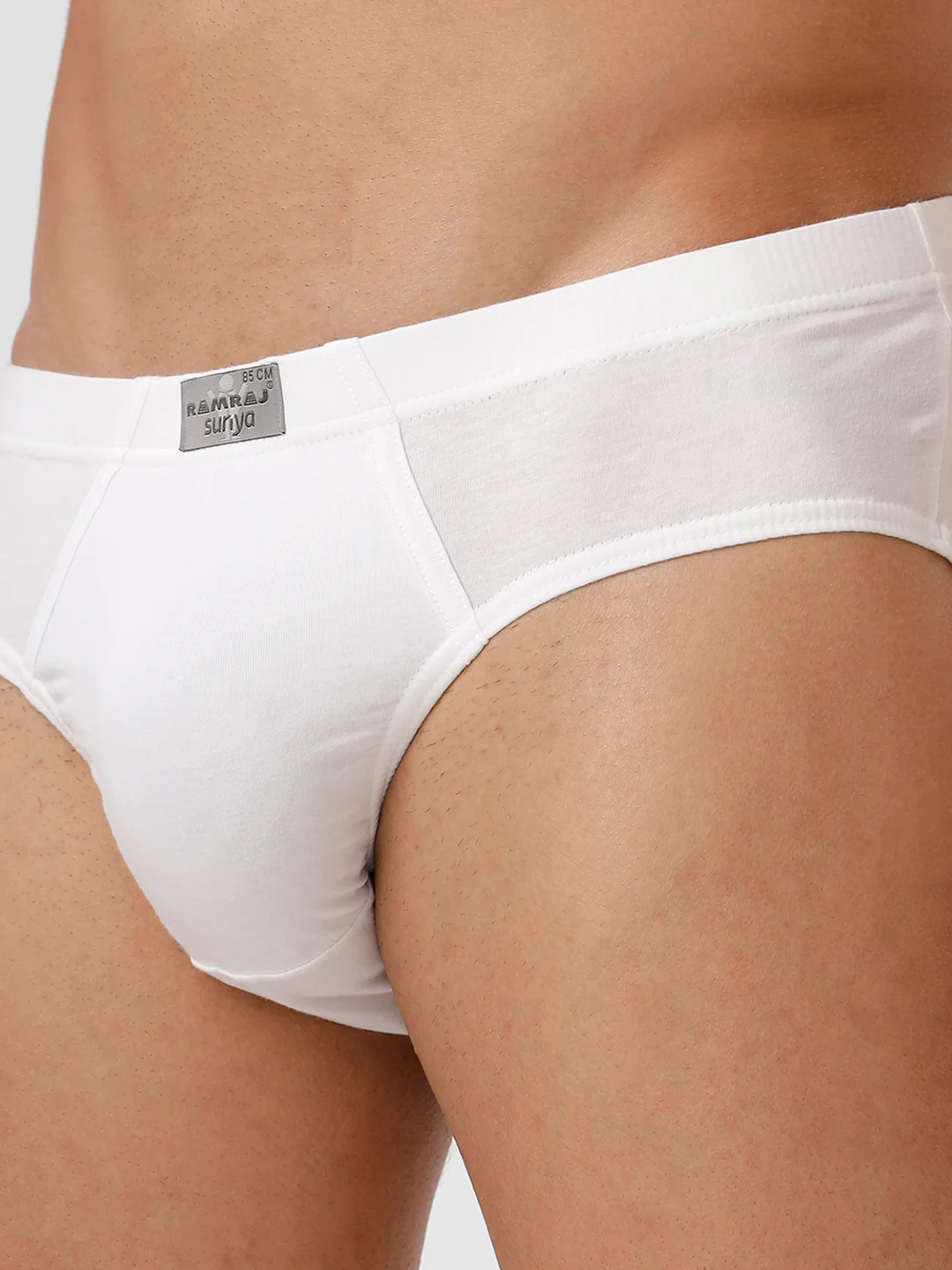 100% Combed Cotton White Inner Elastic Brief Suriya (Pack of 2) - Image 3