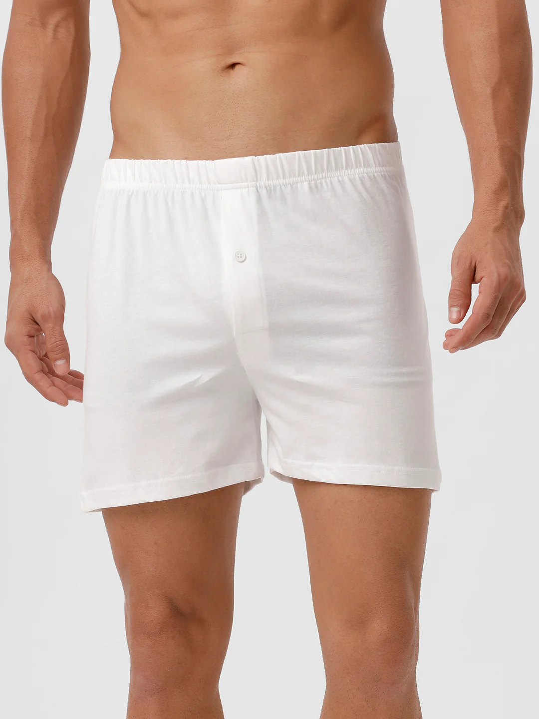 100% Combed Cotton White Knitted Boxer Real Relax - Image 2