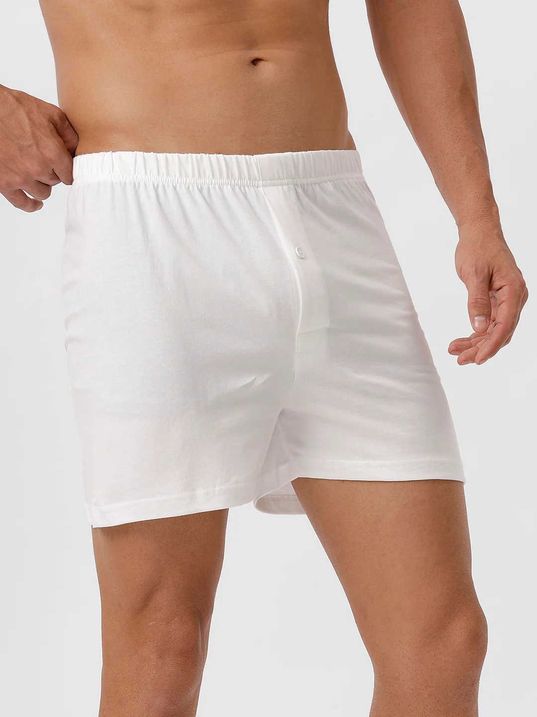 100% Combed Cotton White Knitted Boxer Real Relax - Image 4